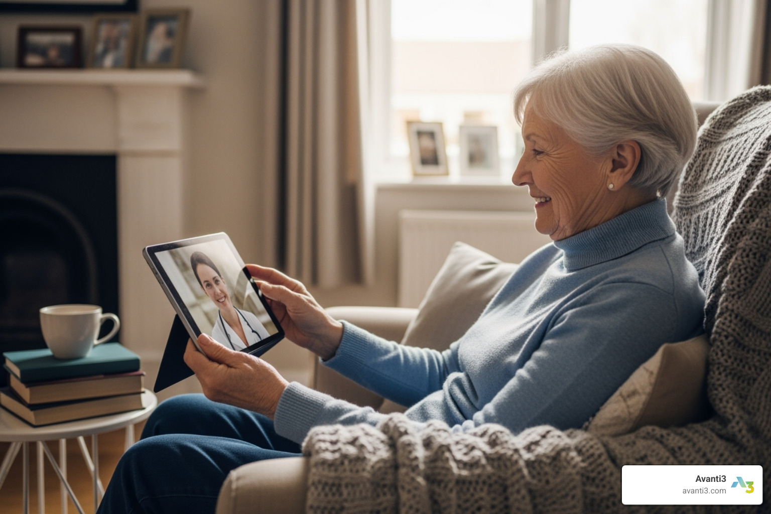 senior patient using tablet for virtual consultation - recent news about breakthroughs in digital health engagement platforms