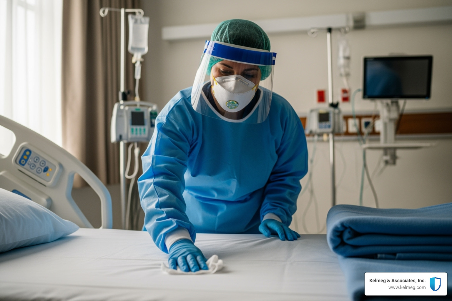 Healthcare professional in full PPE - Covid insurance for workers