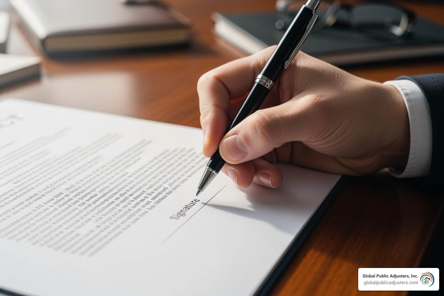 person signing contract - private adjuster