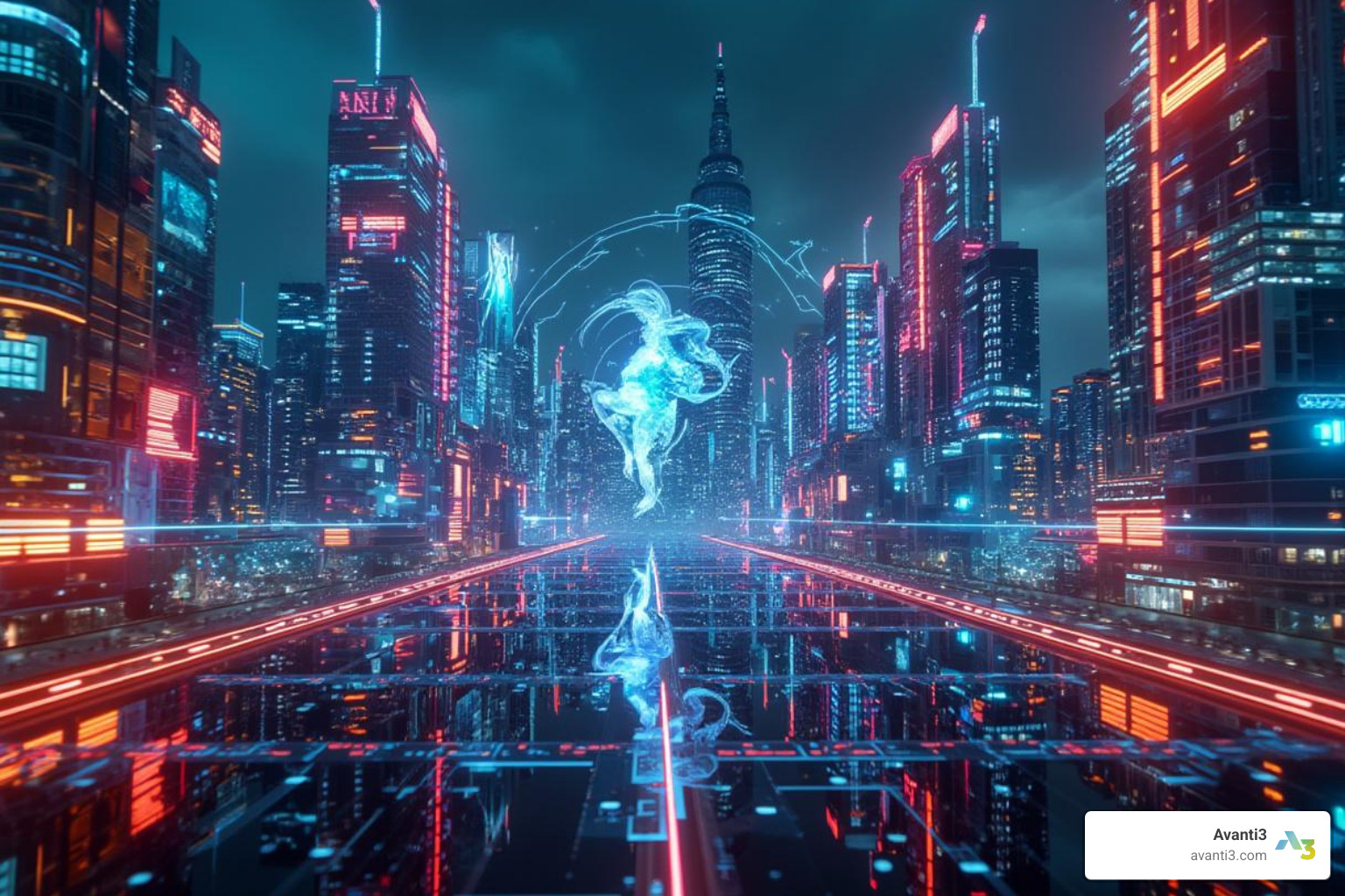 futuristic cityscape where digital art and avatars are seamlessly integrated - web 3 creator economy