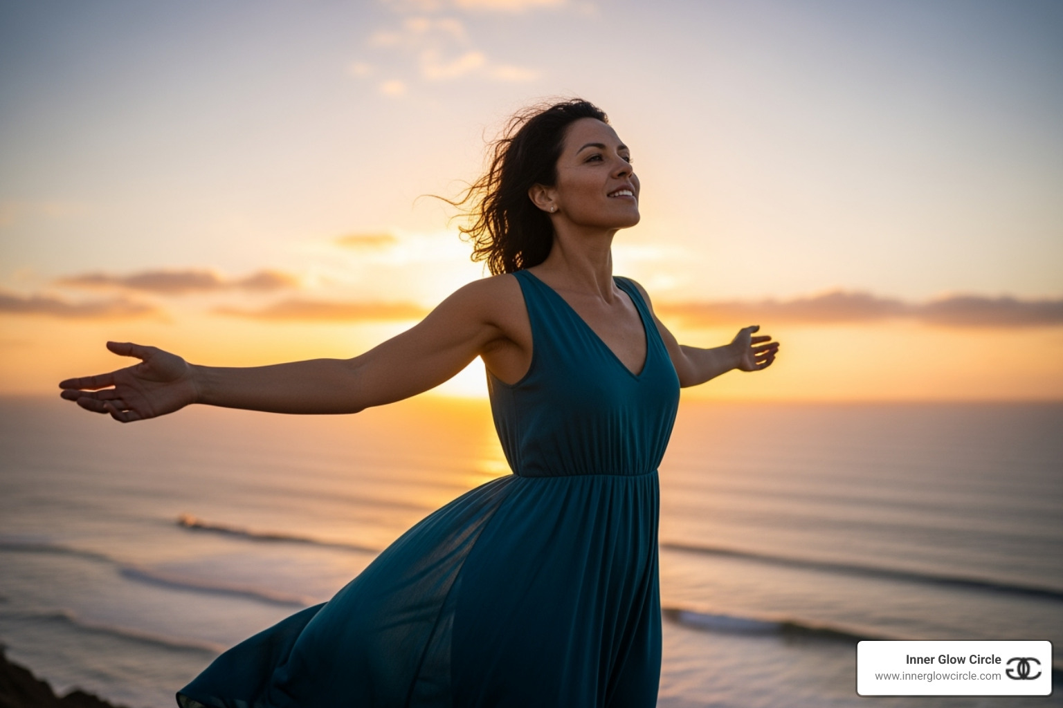 woman confidently looking towards the horizon - self development coach for single women