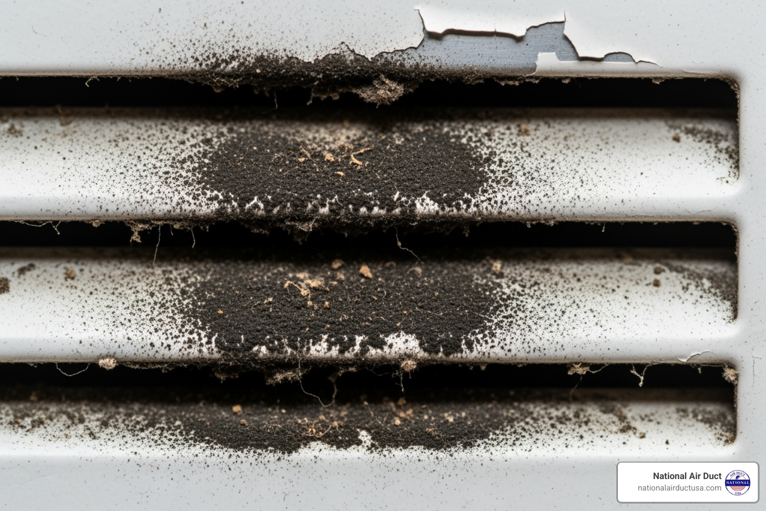 visible mold growth on a vent cover - air duct sanitizing