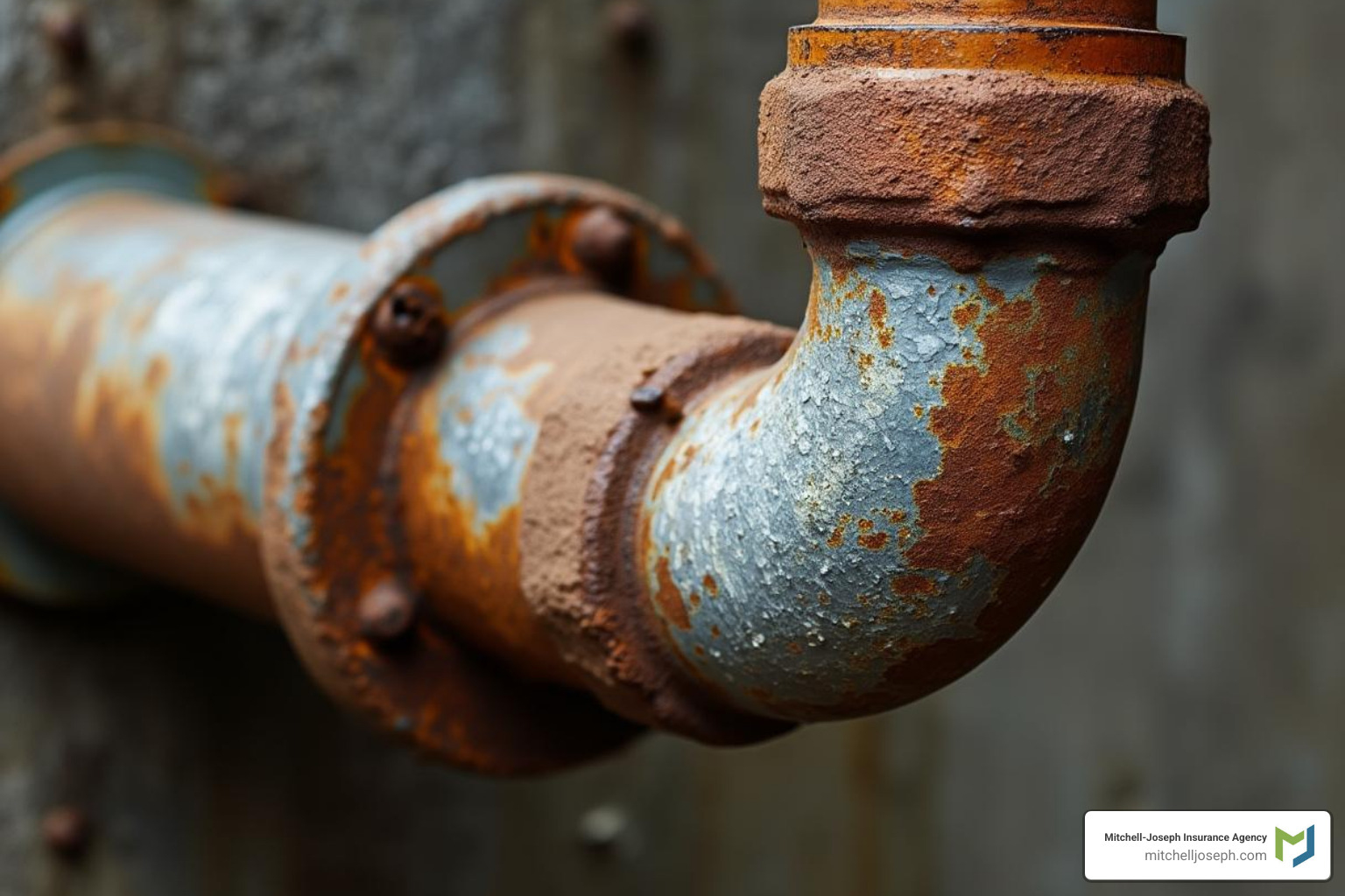 Corroded galvanized steel pipe - Home insurance for old homes