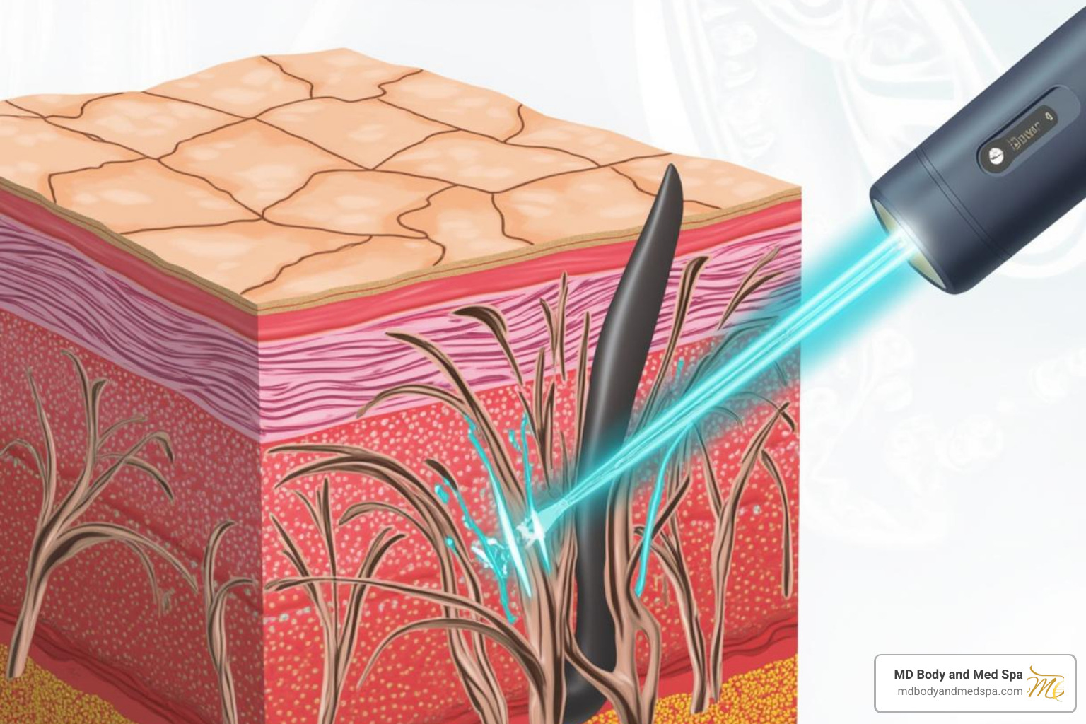 diagram showing how the CO2 laser targets the epidermis and dermis to stimulate collagen - co2 laser resurfacing