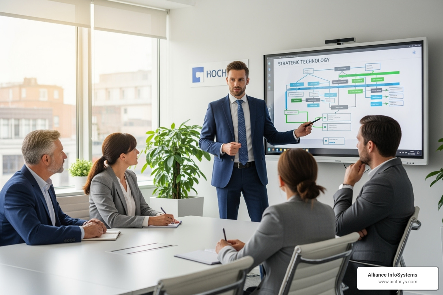 image of a consultant presenting a strategic plan to a business owner - IT consulting services