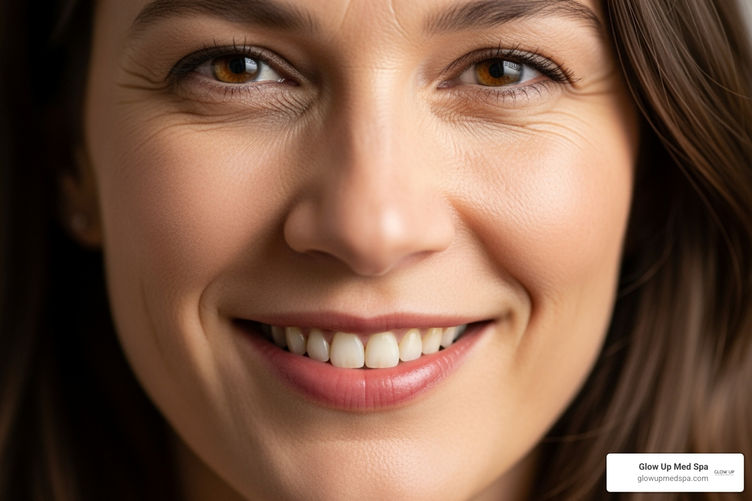 Image of a woman smiling with smooth lips - Botox for lip lines