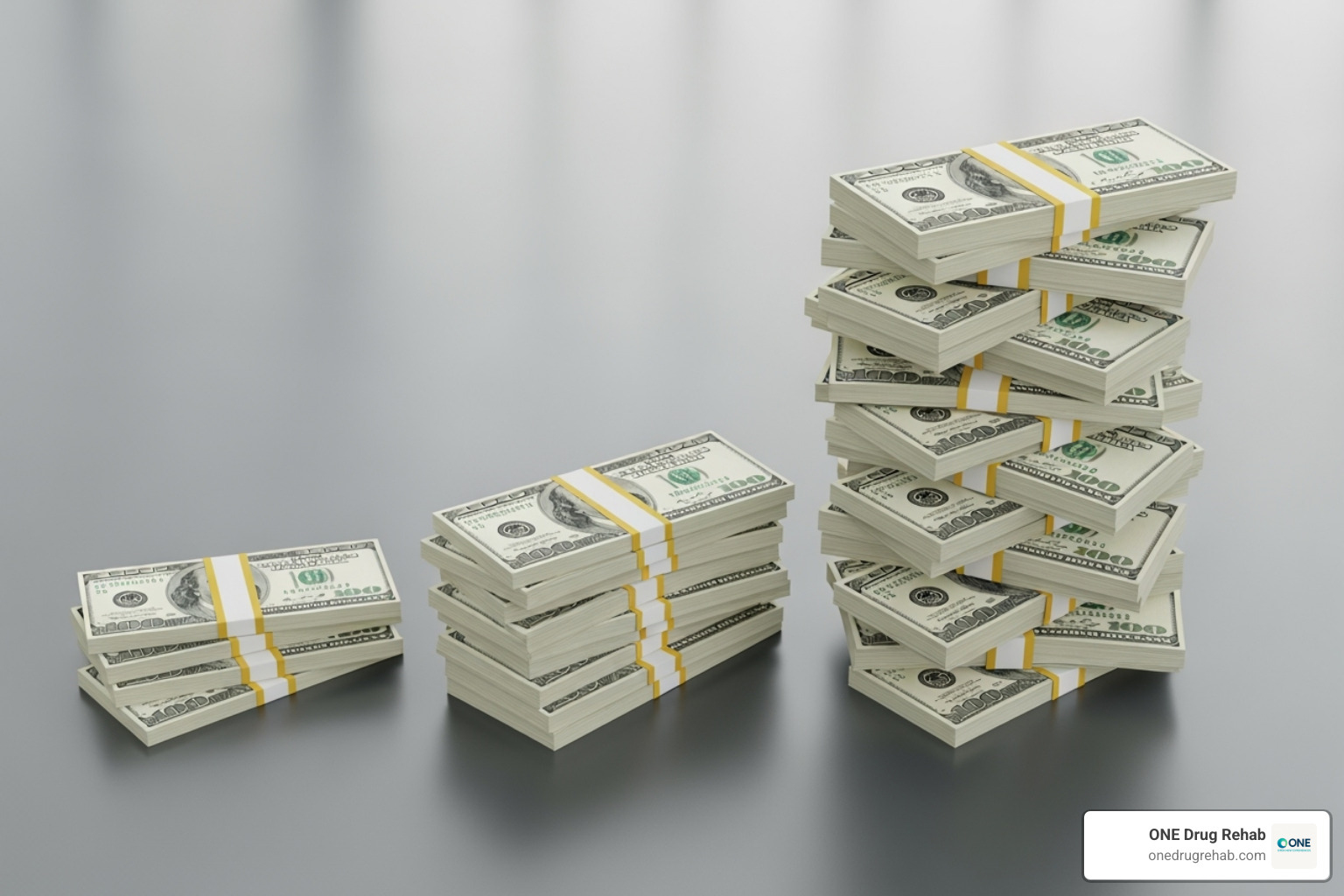 A bar chart comparing average costs of inpatient, outpatient, and luxury rehab programs - rehab cost comparison
