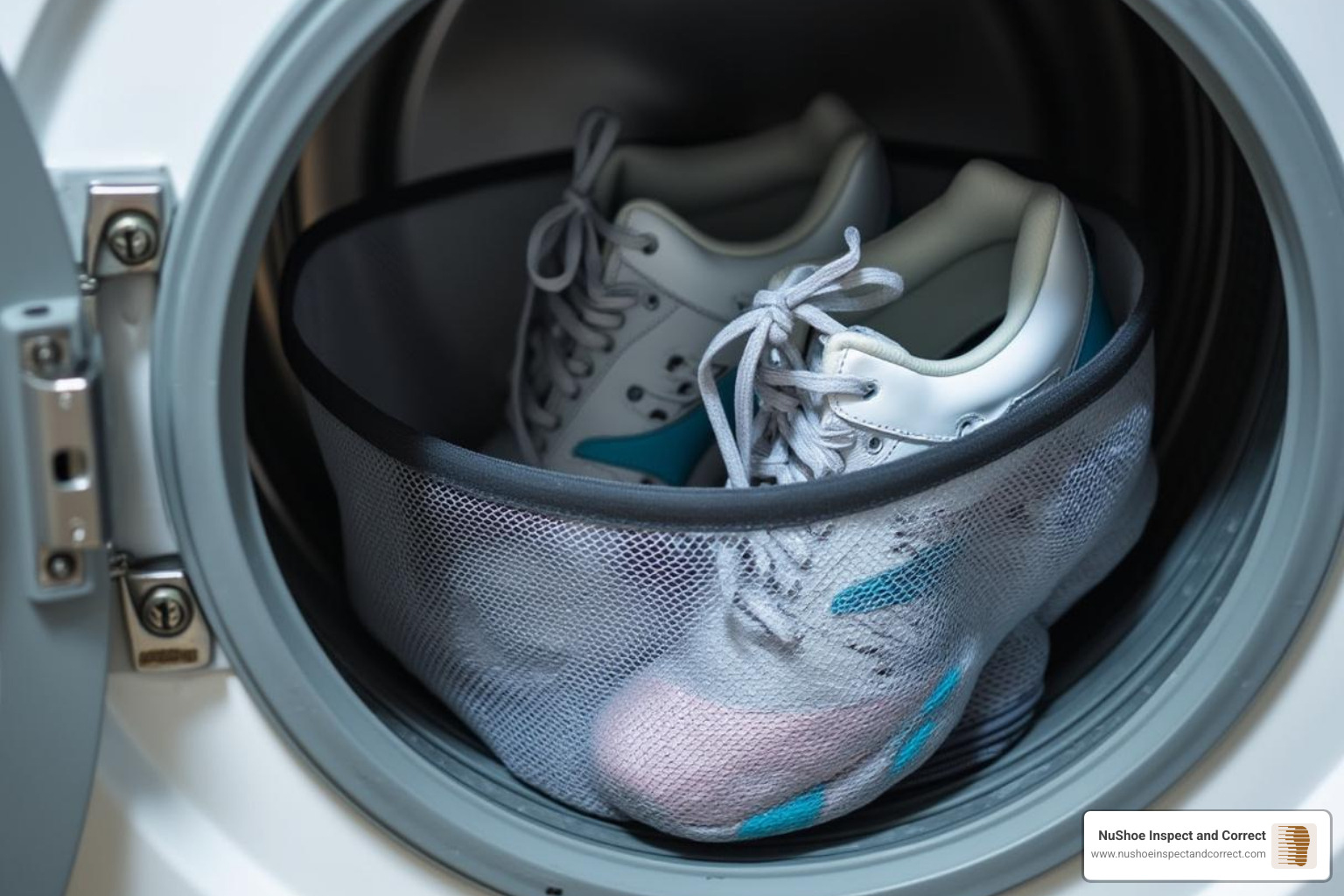 washing machine with a mesh bag for shoes - trainer odour removal