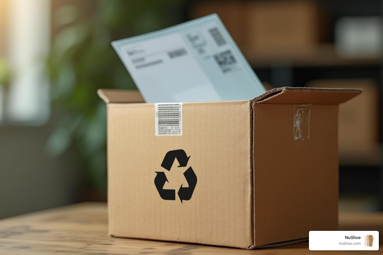 a shipping box for mail-in recycling - recycle shoes san diego
