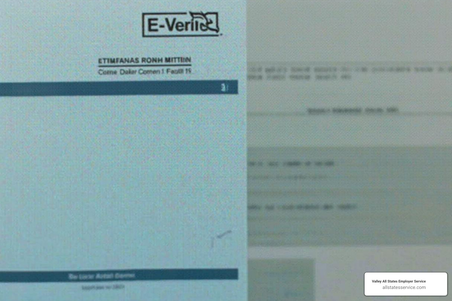 Image of a completed Form I-9 with key sections highlighted - E-Verify and I-9
