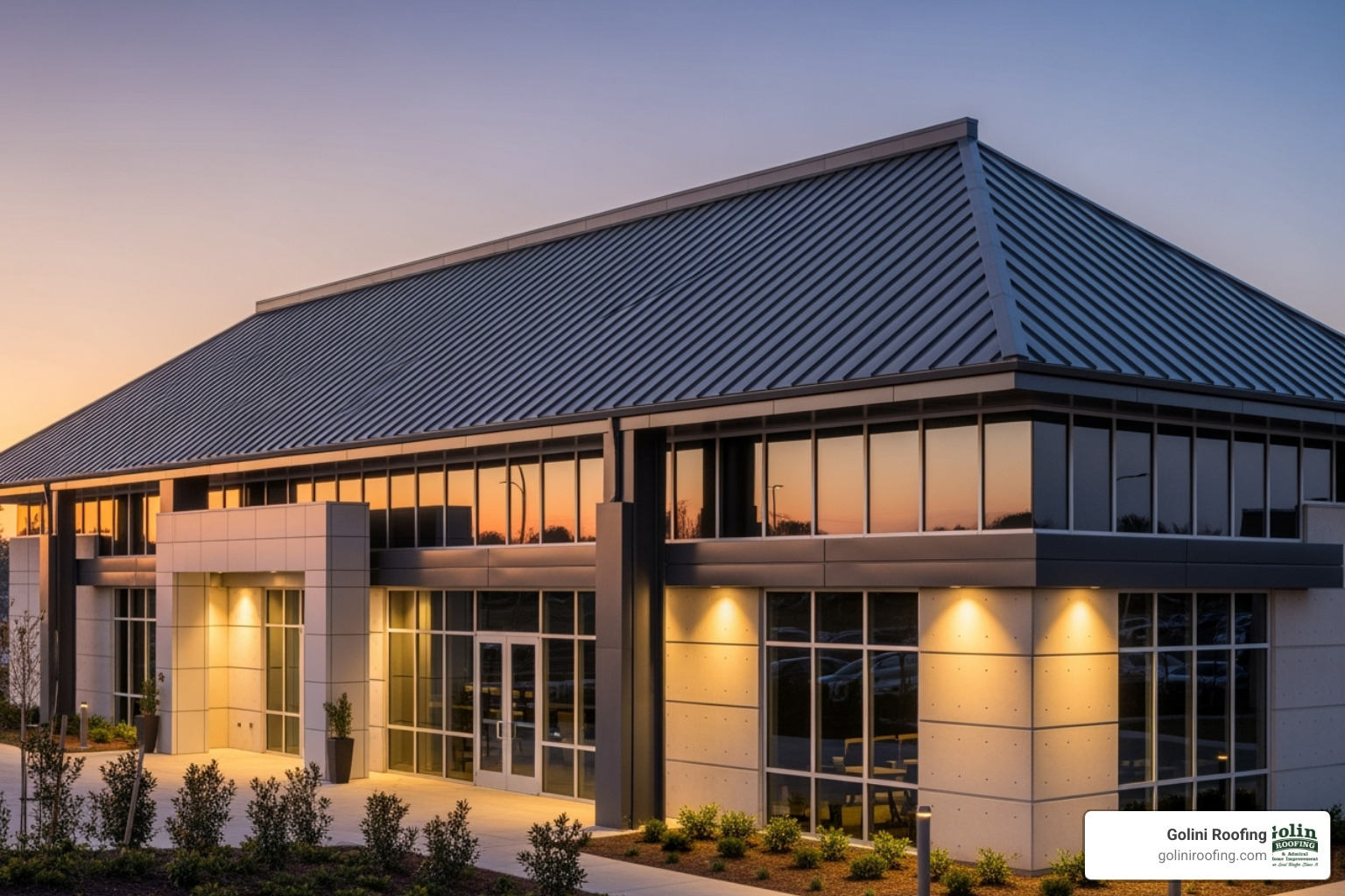 standing seam metal roof on a modern commercial building - commercial roofing & waterproofing standing seam metal roof on a modern commercial building - commercial roofing & waterproofing