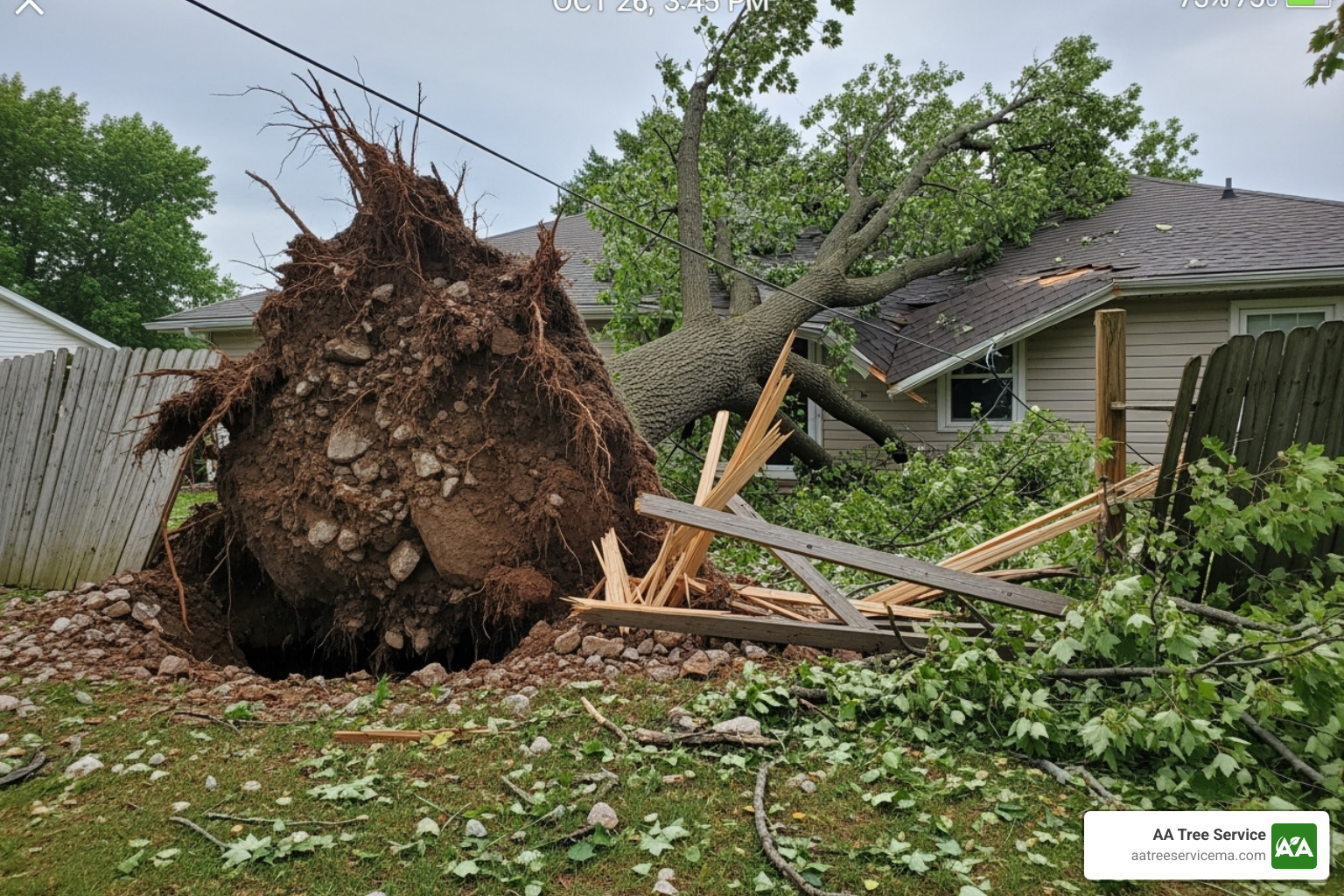 homeowner taking photos of a fallen tree on their phone for documentation - Tree service insurance claims homeowner taking photos of a fallen tree on their phone for documentation - Tree service insurance claims
