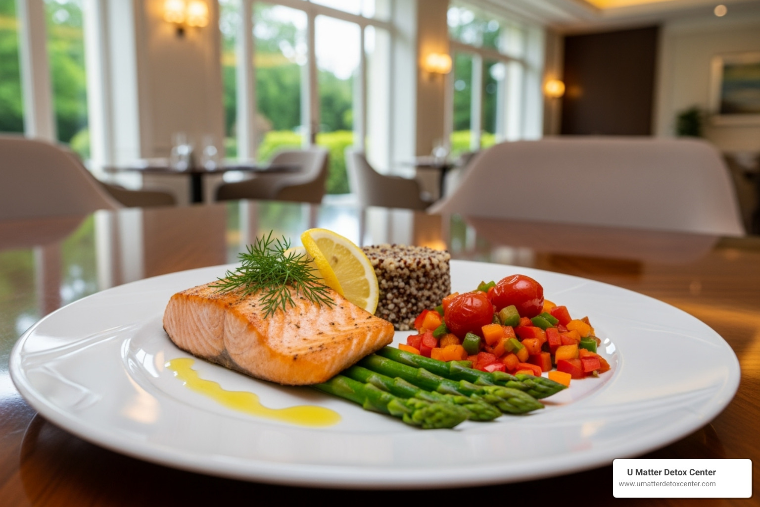 gourmet, healthy meal prepared by a private chef at a luxury rehab - detox hollywood