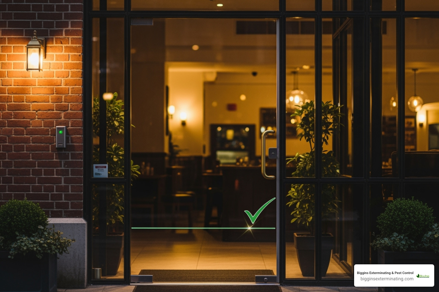 Health Inspection Passed sign on a restaurant door - commercial pest control andover ma