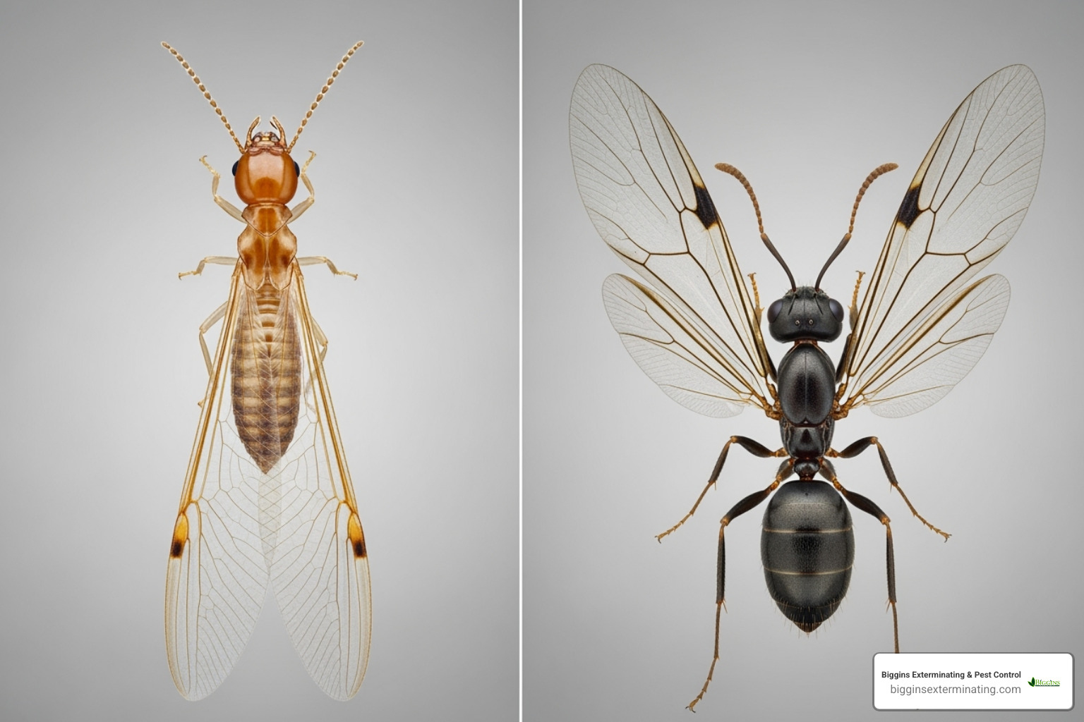 comparing a termite swarmer and a flying ant - termite exterminator lexington ma