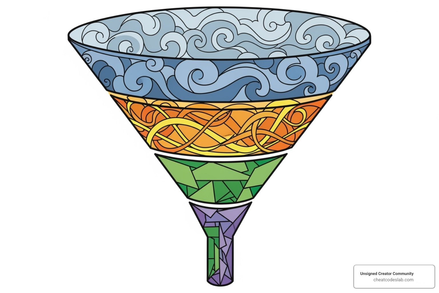 Illustration of the marketing funnel with Top, Middle, and Bottom sections, showing user intent progressing from problem-aware to solution-aware to product-aware. - SEO for SaaS companies