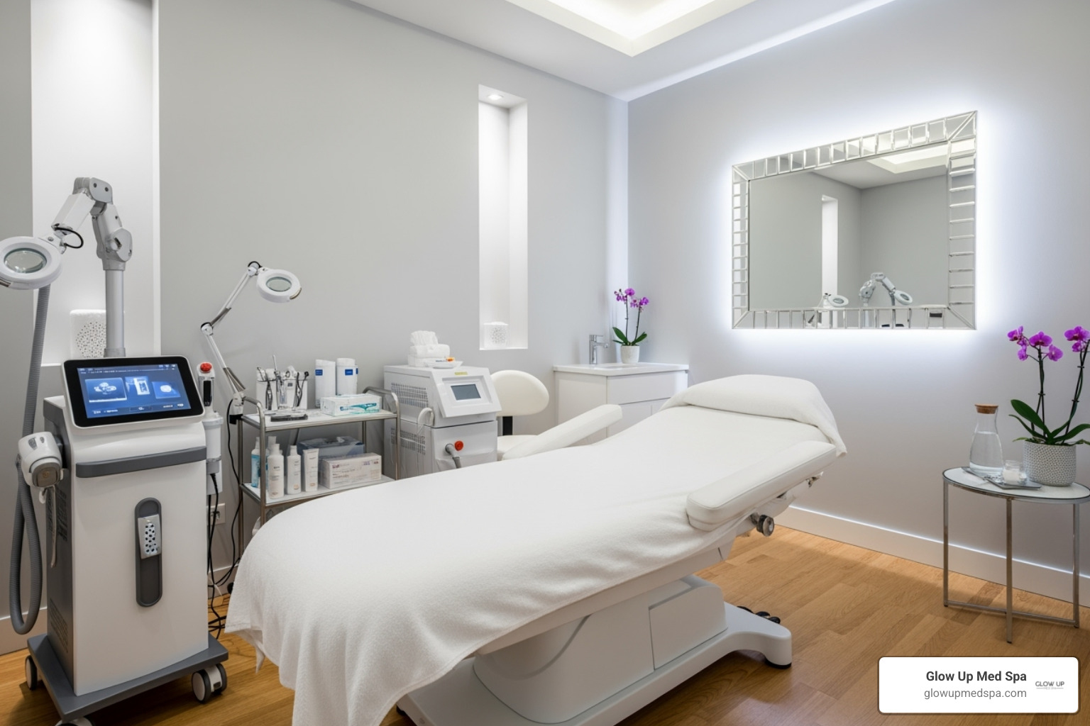 medical spa treatment room - laser hair removal orange county