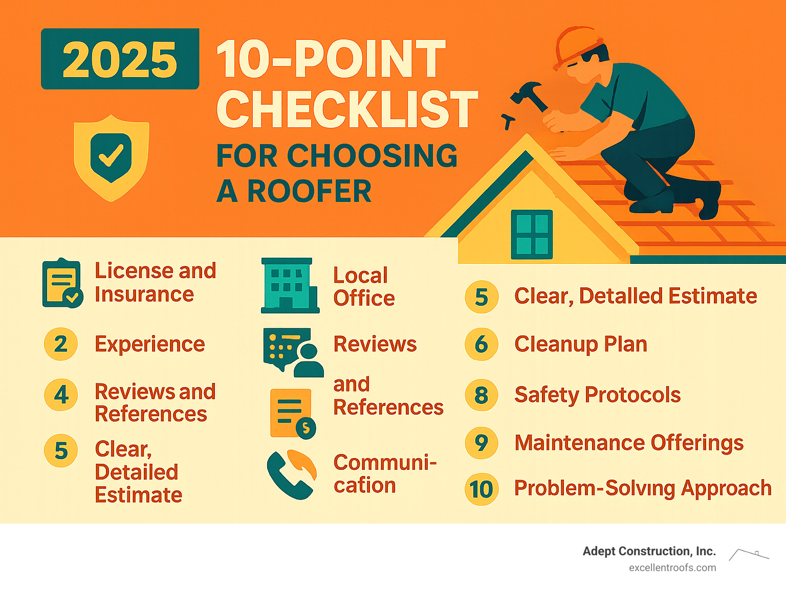 10-Point Checklist for Choosing a Roofer - naperville il roofing company infographic  10-Point Checklist for Choosing a Roofer - naperville il roofing company infographic