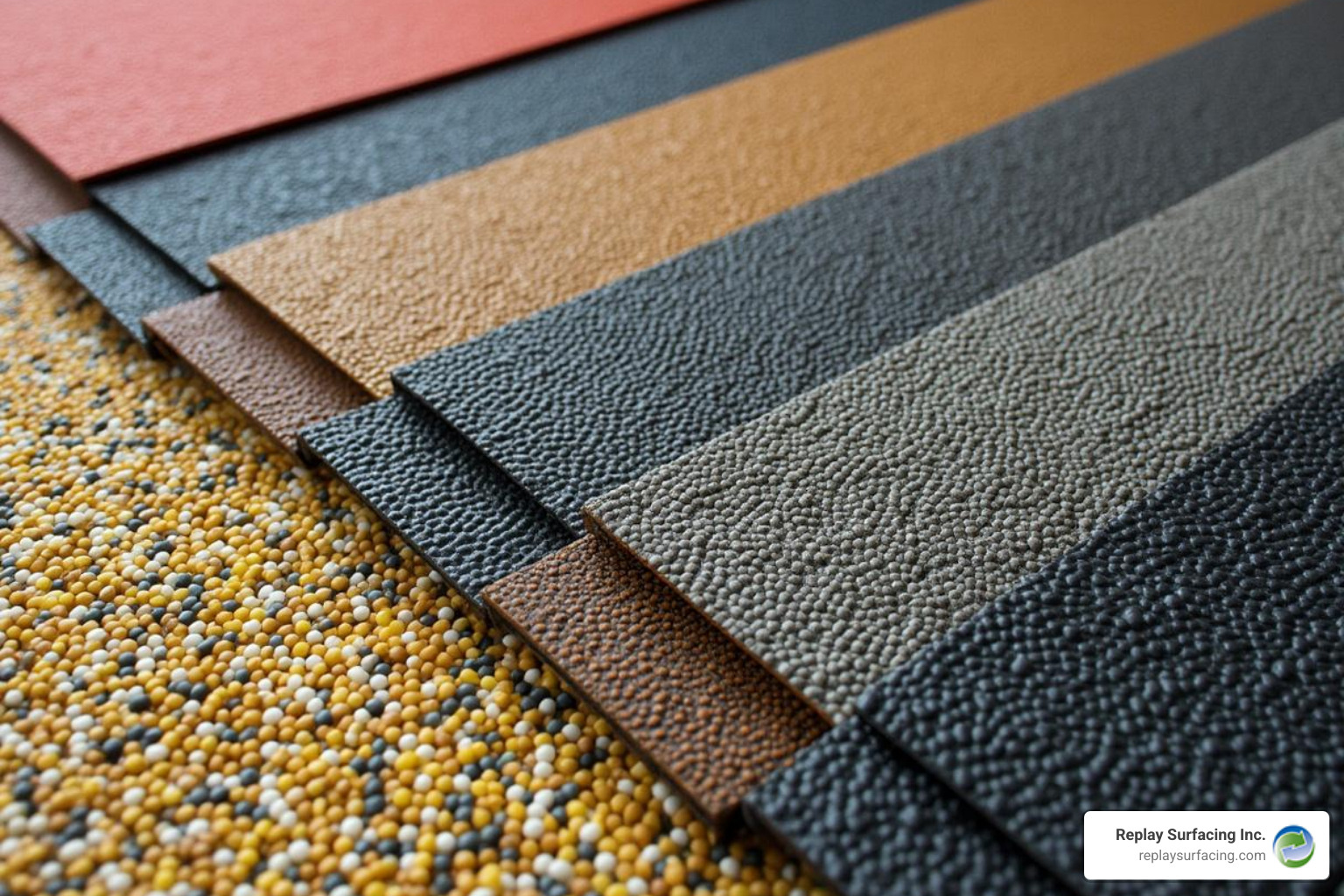 variety of available colors and textures for rubber deck coatings - rubber deck coating