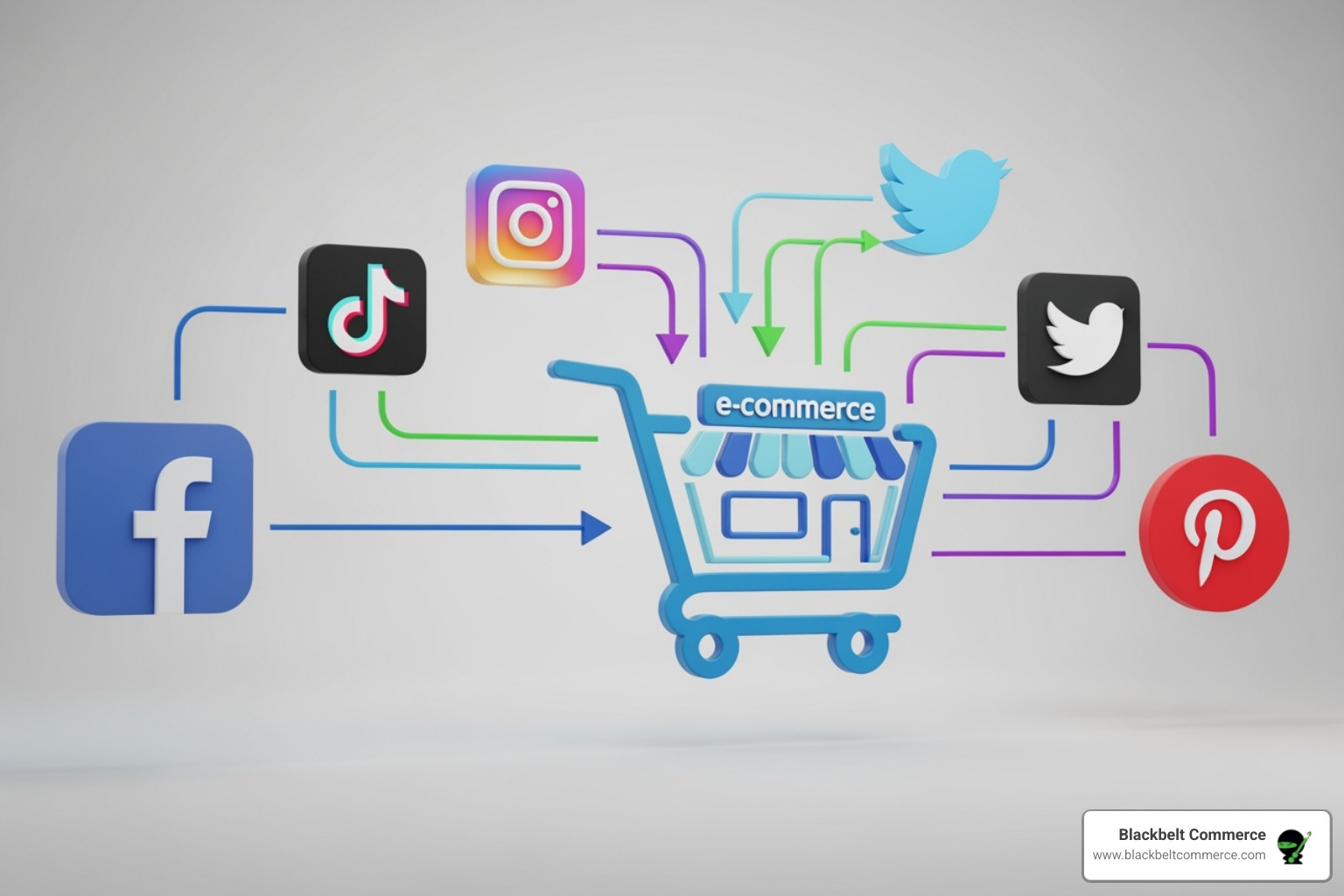 Social media icons connected to a Shopify store - How does Shopify work?