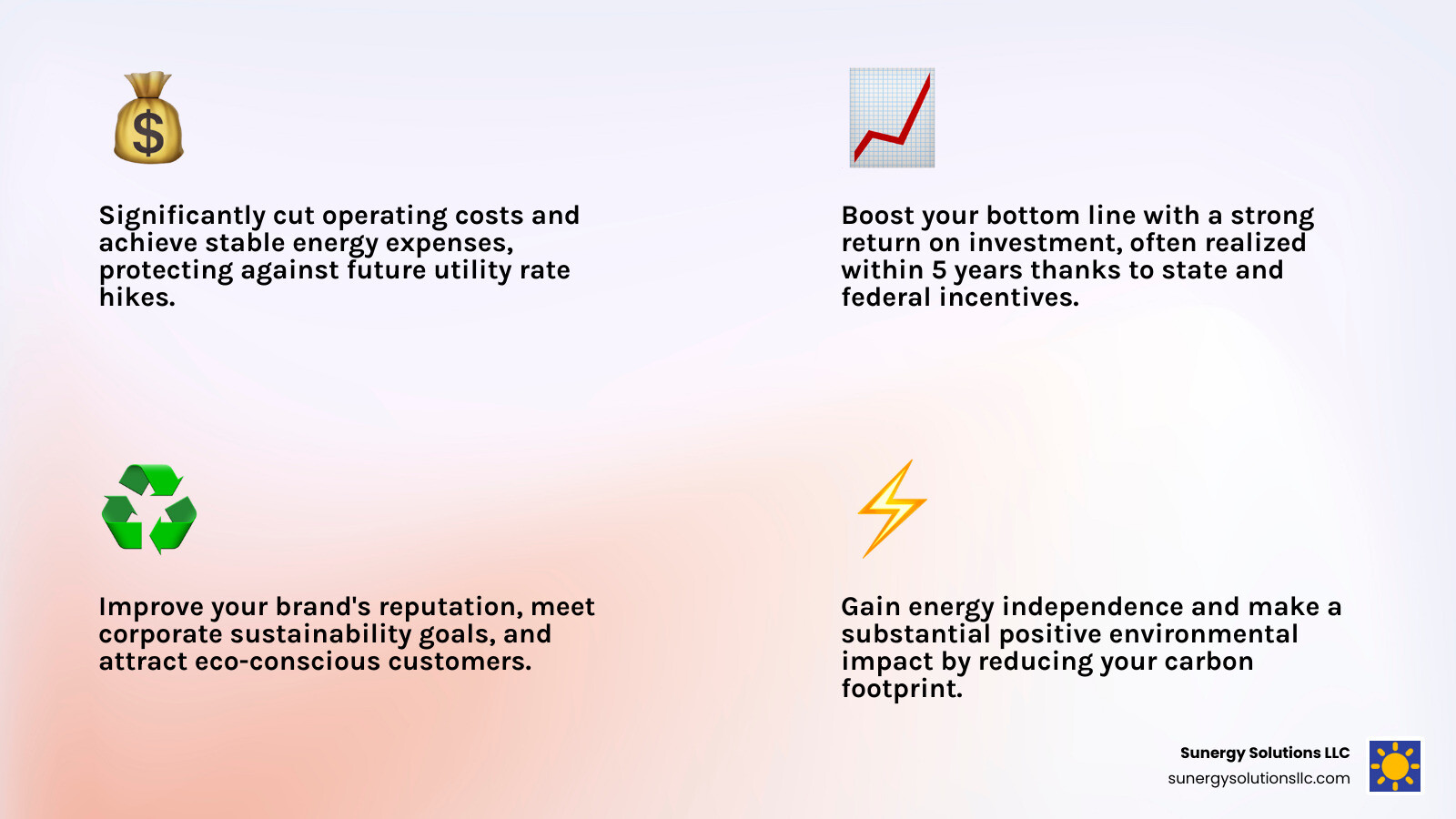 Infographic detailing the key financial and environmental benefits of commercial solar for businesses - commercial solar companies in massachusetts infographic 4_facts_emoji_light-gradient Infographic detailing the key financial and environmental benefits of commercial solar for businesses - commercial solar companies in massachusetts infographic 4_facts_emoji_light-gradient