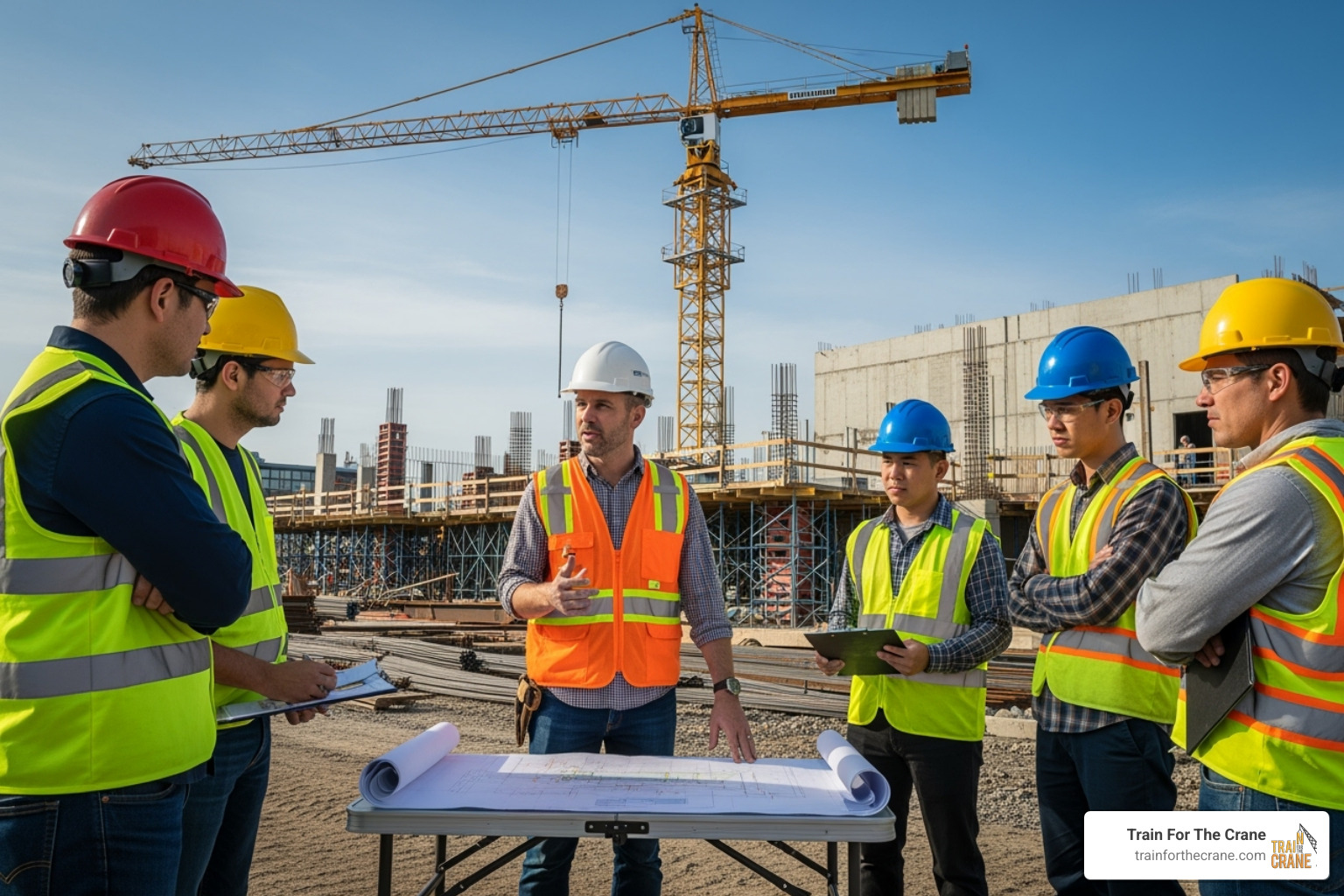 Lift Director conducting a pre-lift safety briefing with the crane crew - lift director jobs