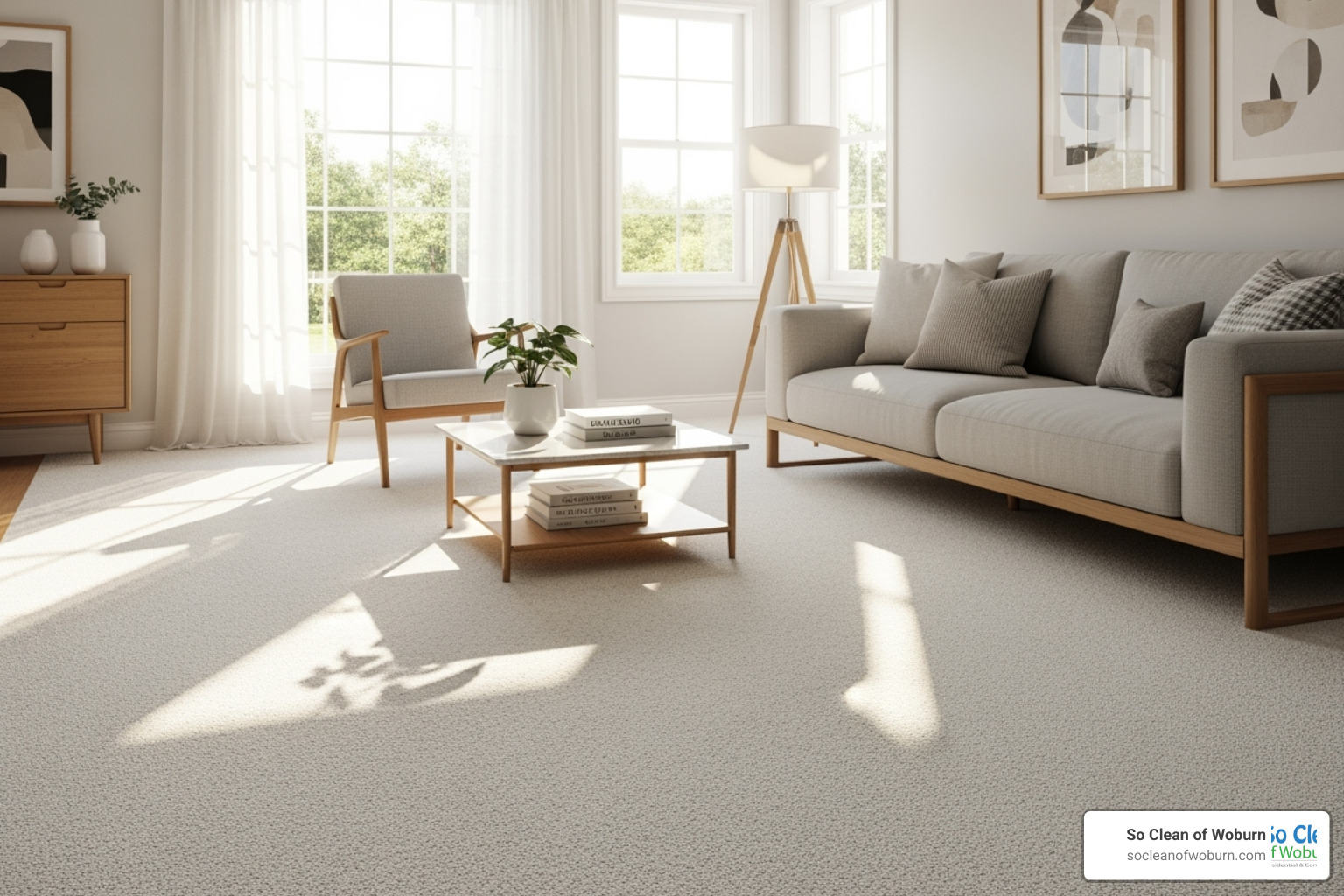 clean and healthy home interior, focusing on pristine carpets - healthy home carpet cleaning reviews