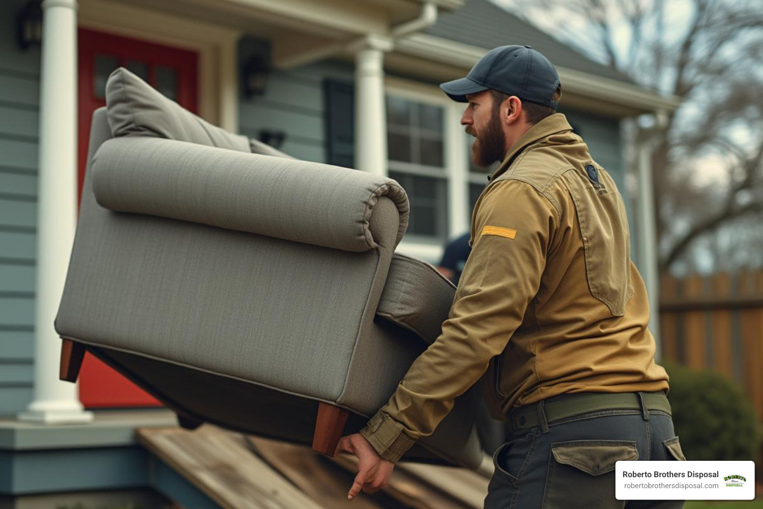 junk removal professional lifting sofa - unwanted sofa removal junk removal professional lifting sofa - unwanted sofa removal