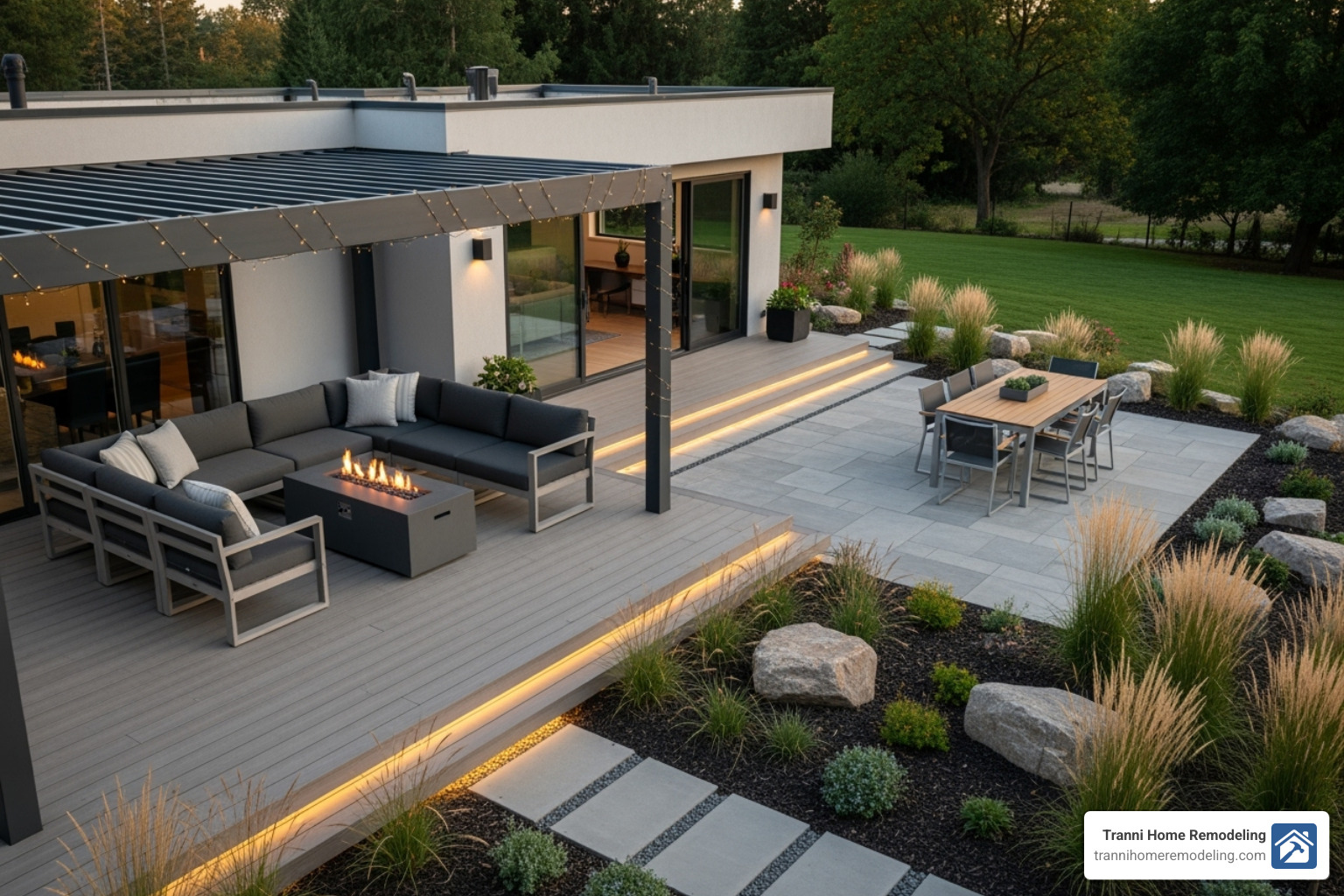 3D design rendering of a deck and patio project - Custom decks and patios 3D design rendering of a deck and patio project - Custom decks and patios