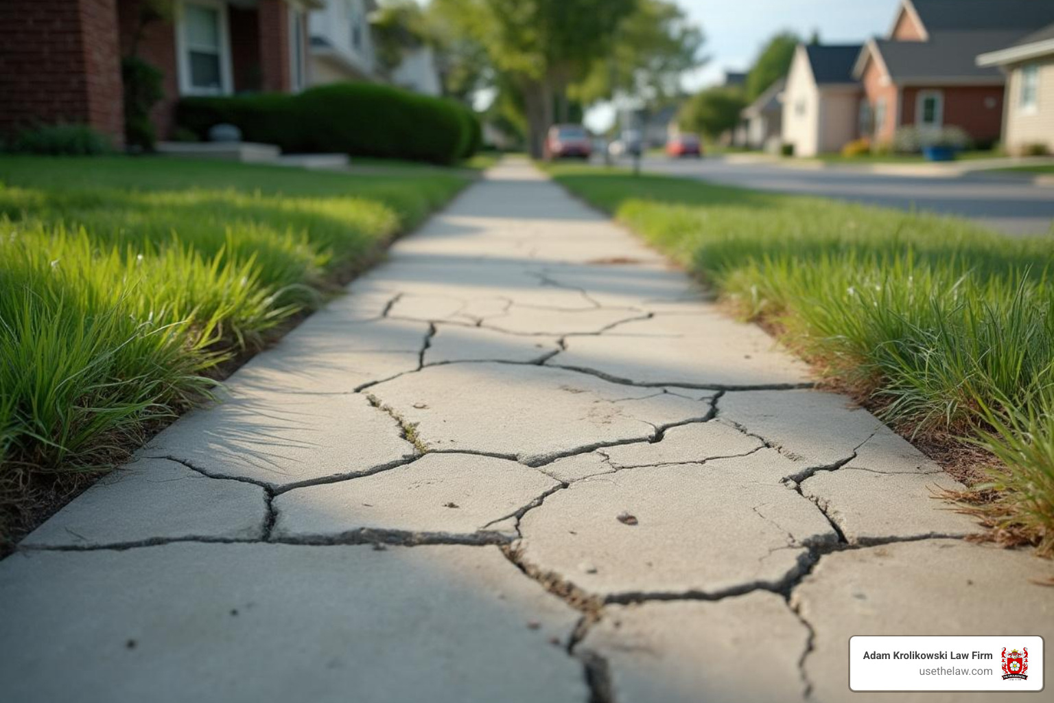 Cracked and uneven sidewalk - premises liability injury cases