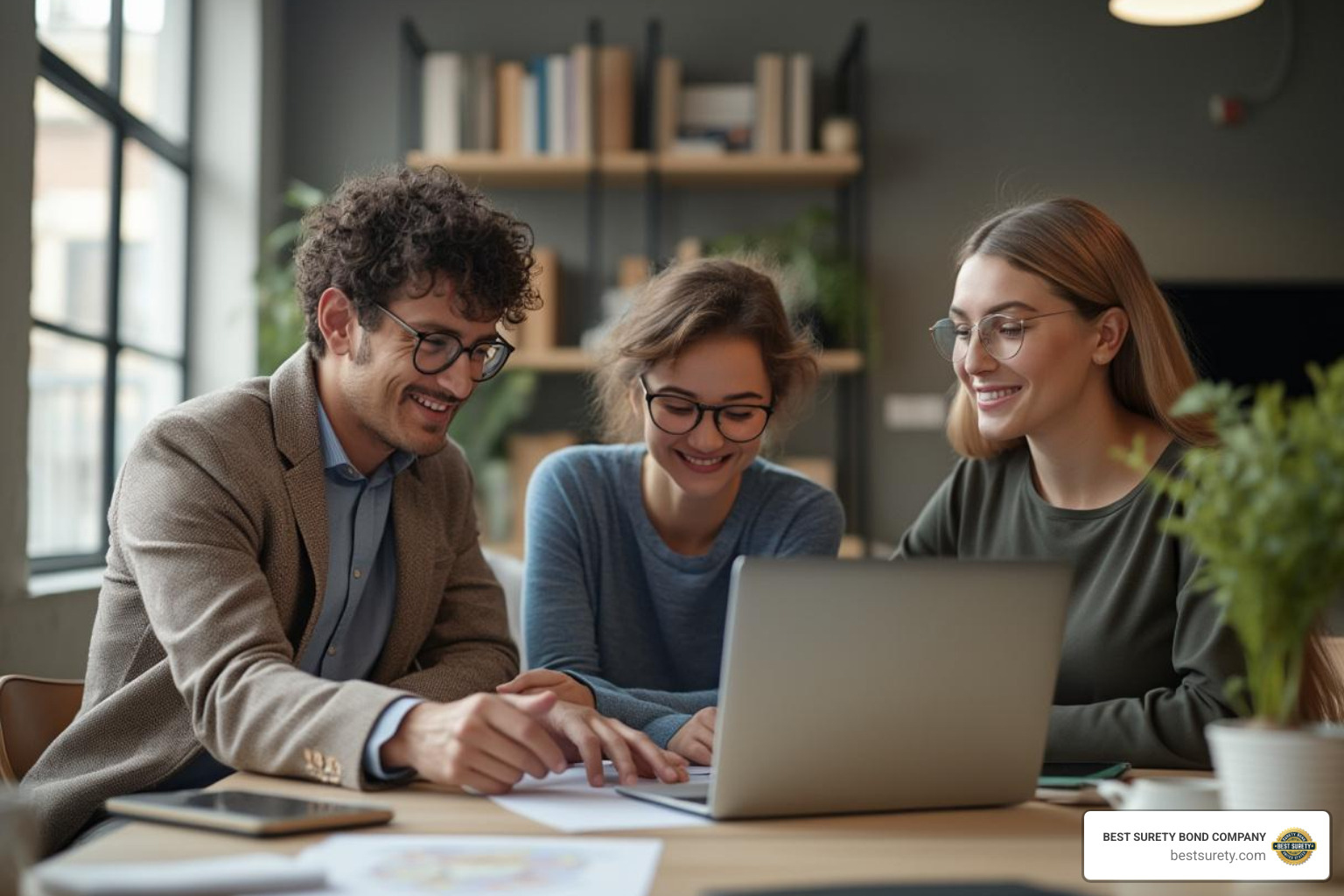 Diverse small business owners collaborating - surety bond san antonio