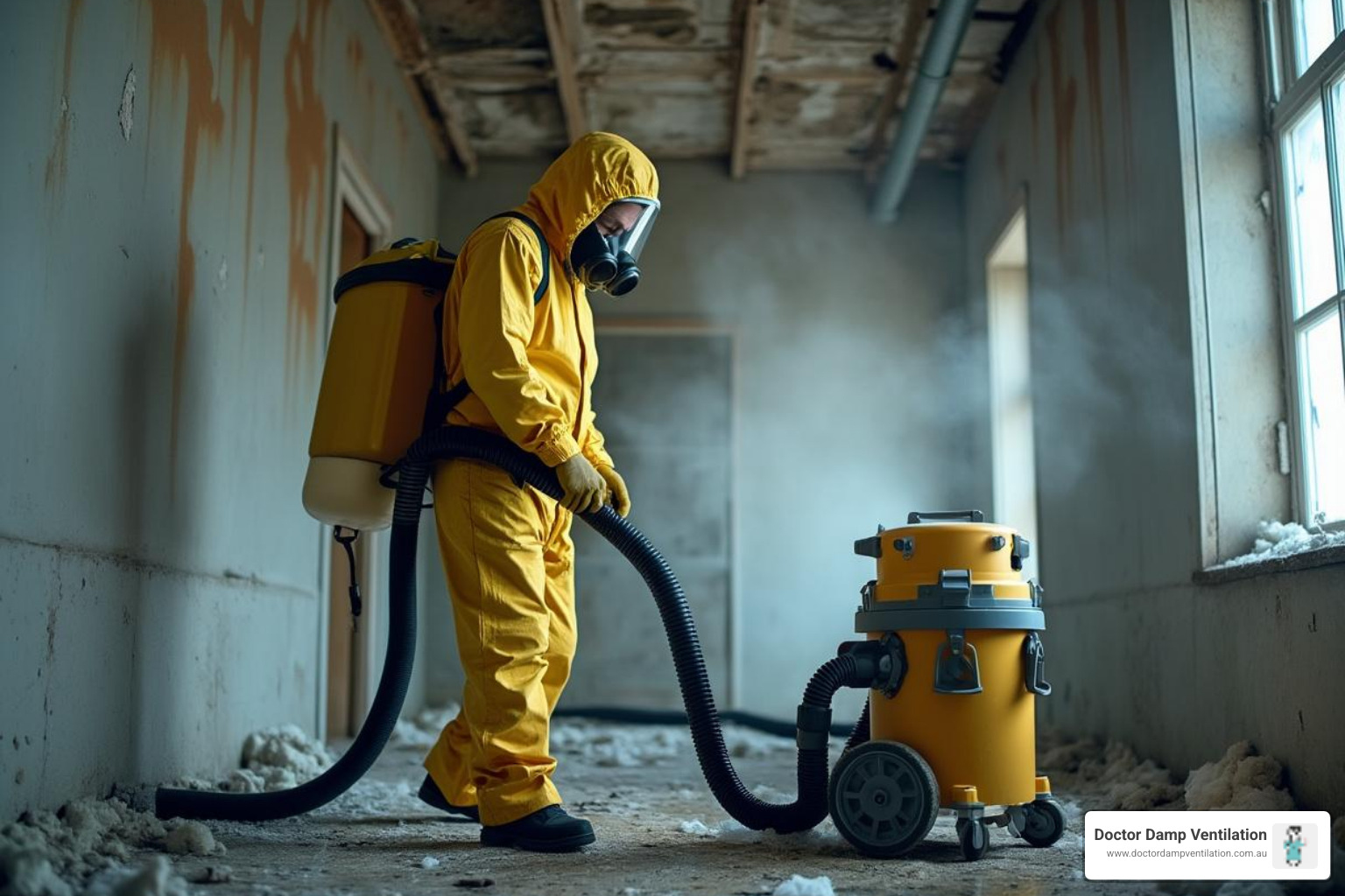technician in PPE using specialised equipment - mould remediation sydney technician in PPE using specialised equipment - mould remediation sydney