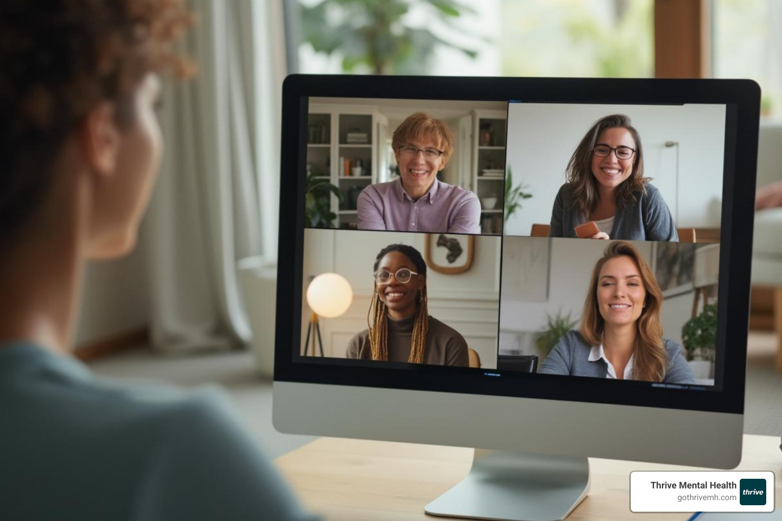Image of a diverse group of people connecting in a virtual group therapy session - Arizona Virtual Therapy