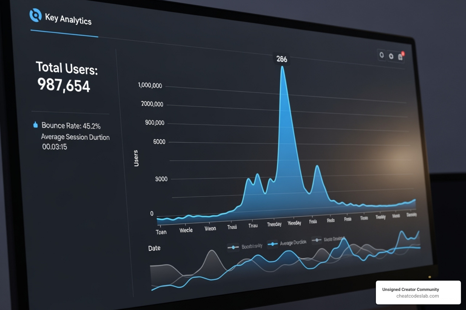 a web analytics graph showing user traffic - marketing tools a web analytics graph showing user traffic - marketing tools