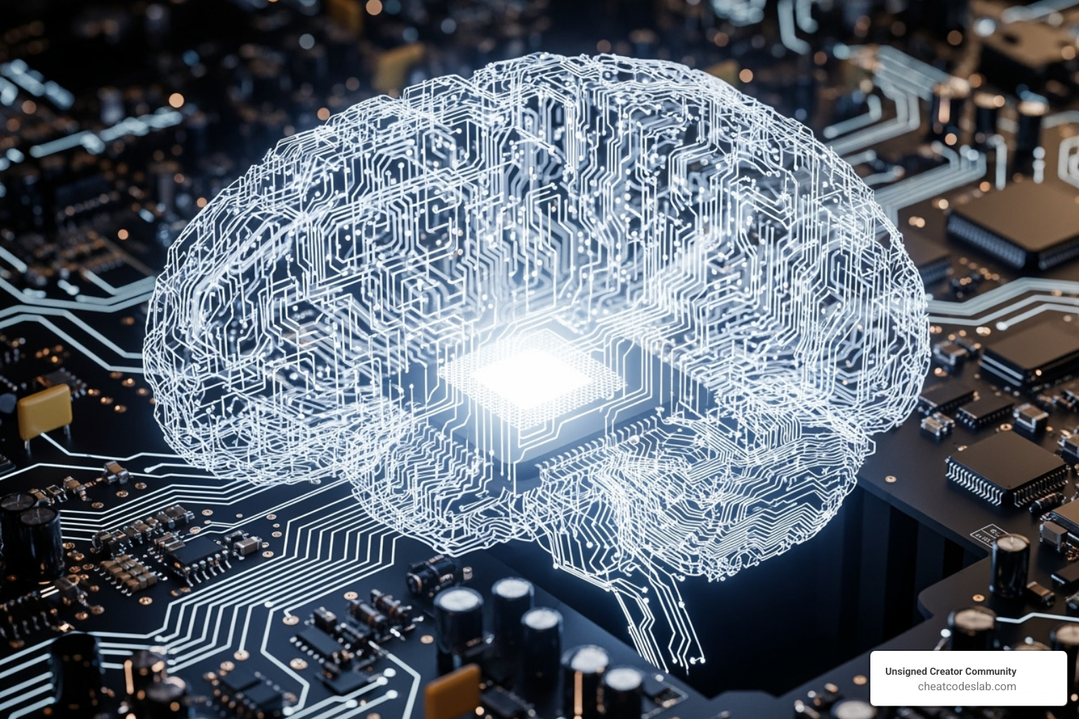 a brain-like circuit diagram with "AI" in the center - marketing tools a brain-like circuit diagram with "AI" in the center - marketing tools