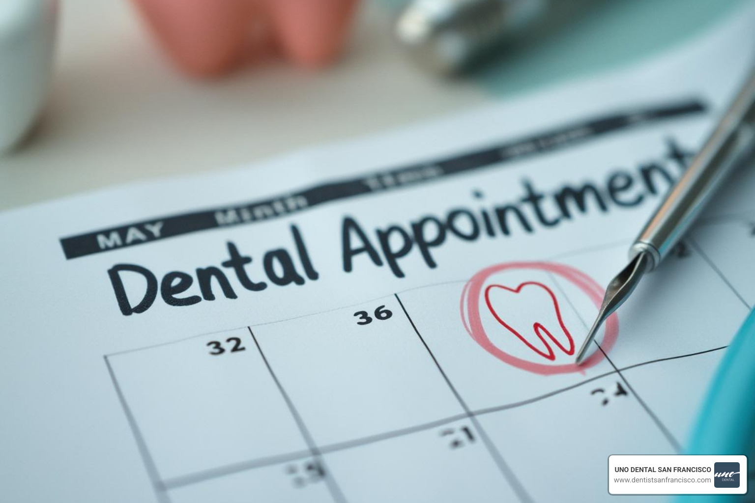 calendar with dental appointment - teeth whitening after braces