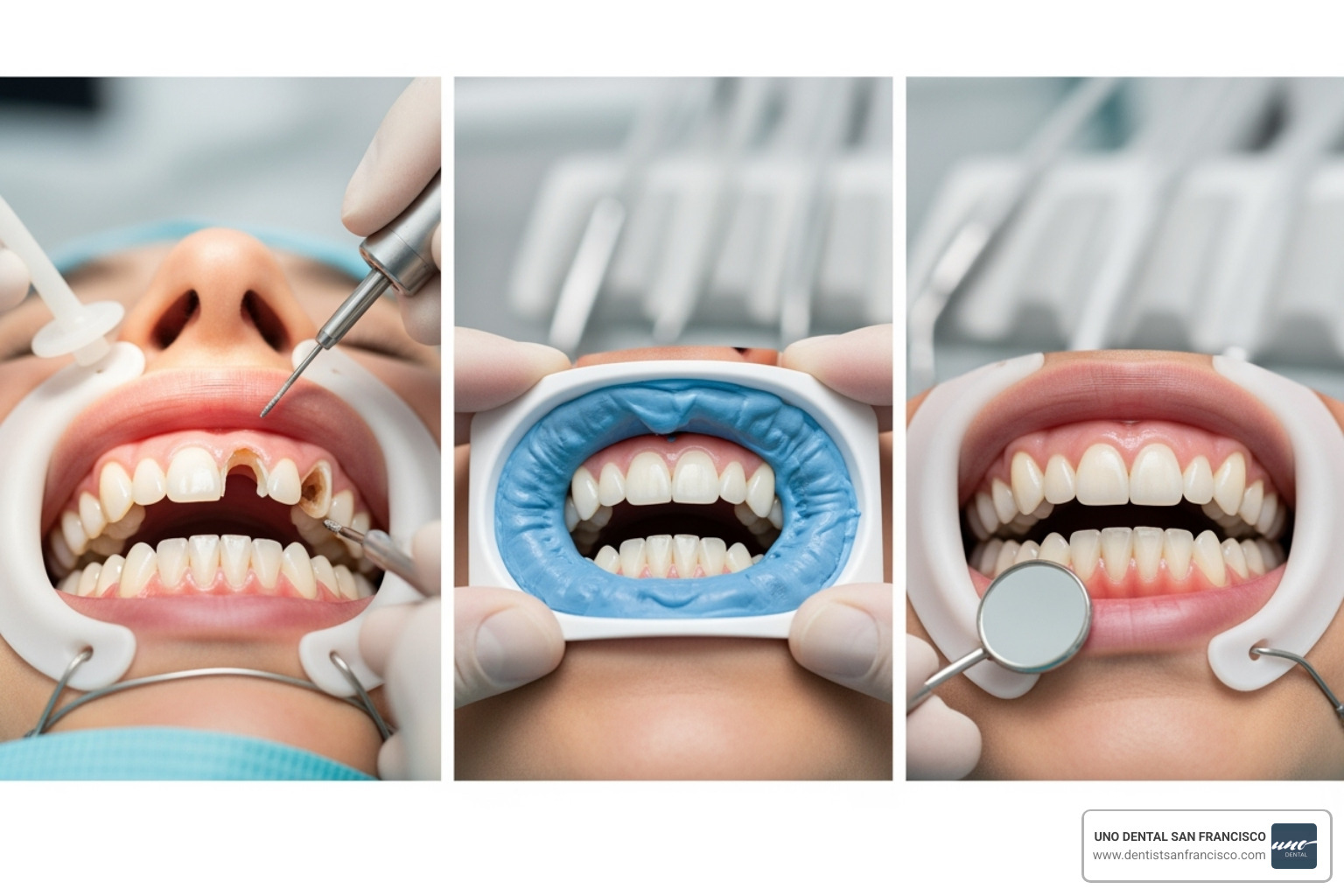 steps of the veneer process - porcelain teeth