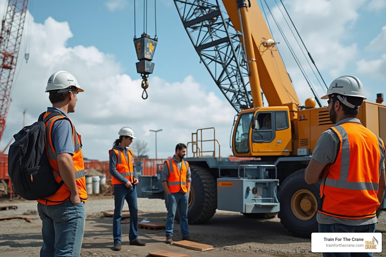 Students in a crane operator training yard - trade school alternatives in indiana