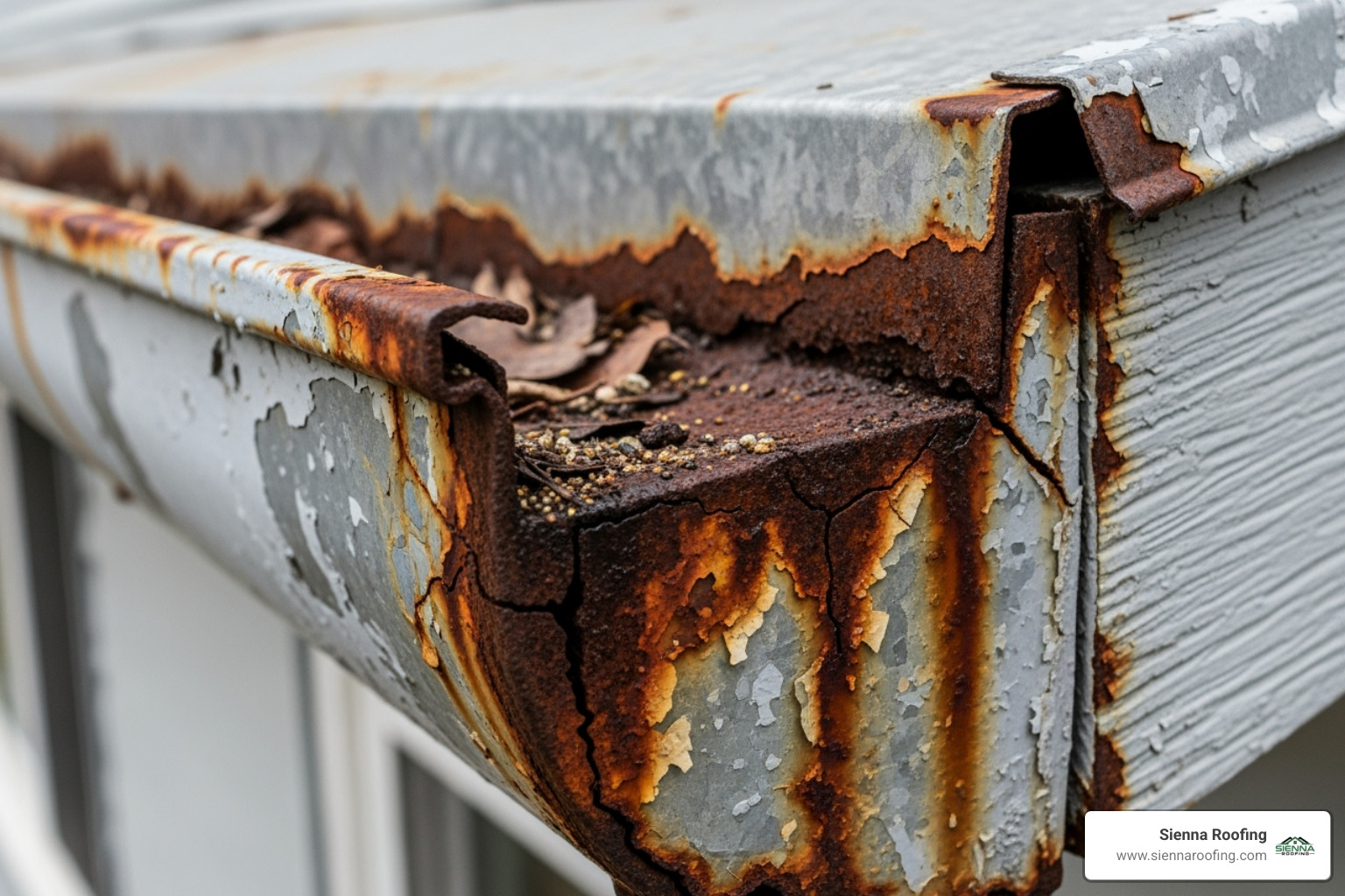 Cracked and rusty gutters - guttering replacement near me