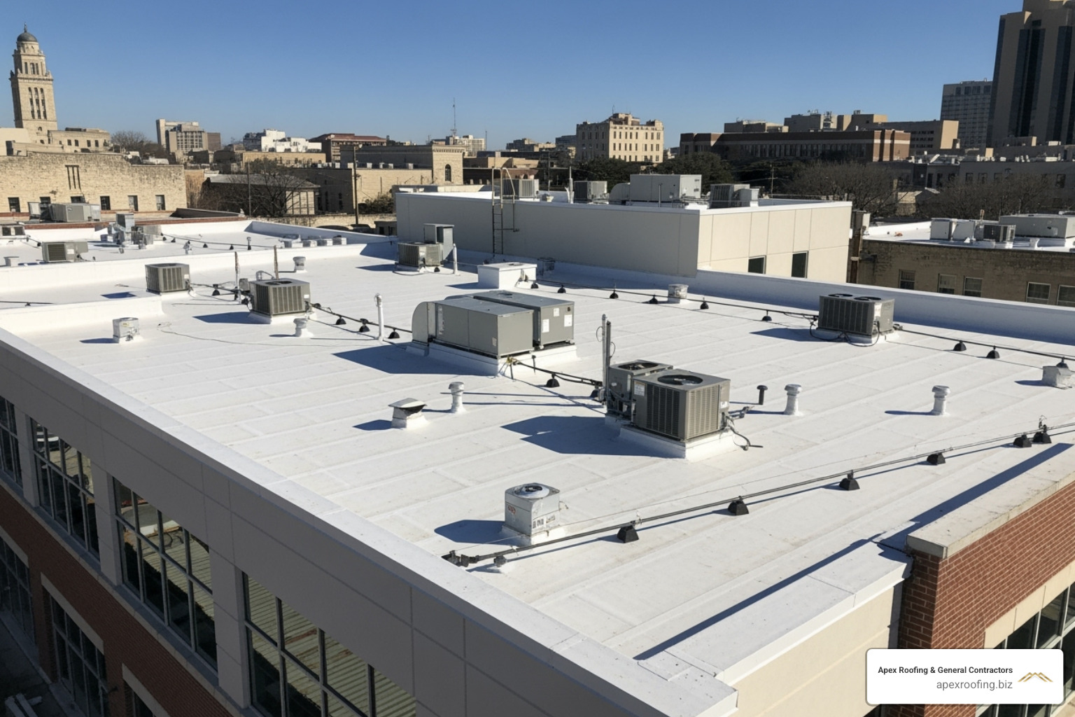 Completed commercial roofing project in the San Antonio area - commercial roofing company san antonio