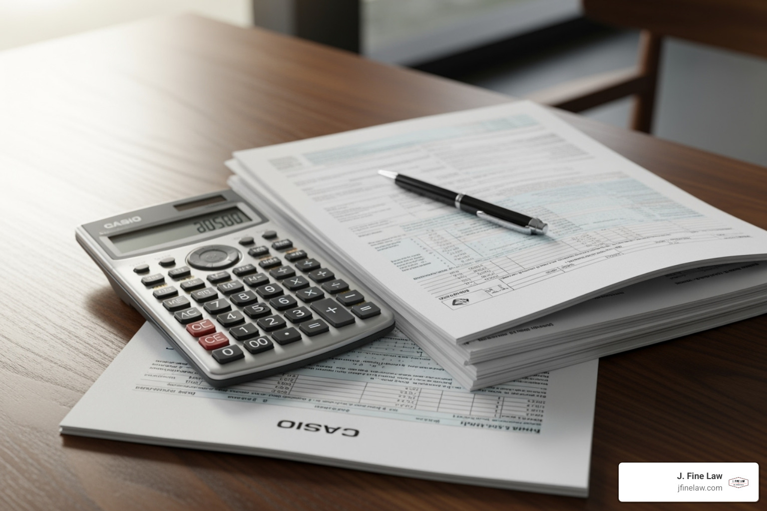 calculator and financial documents - truck accident wrongful death