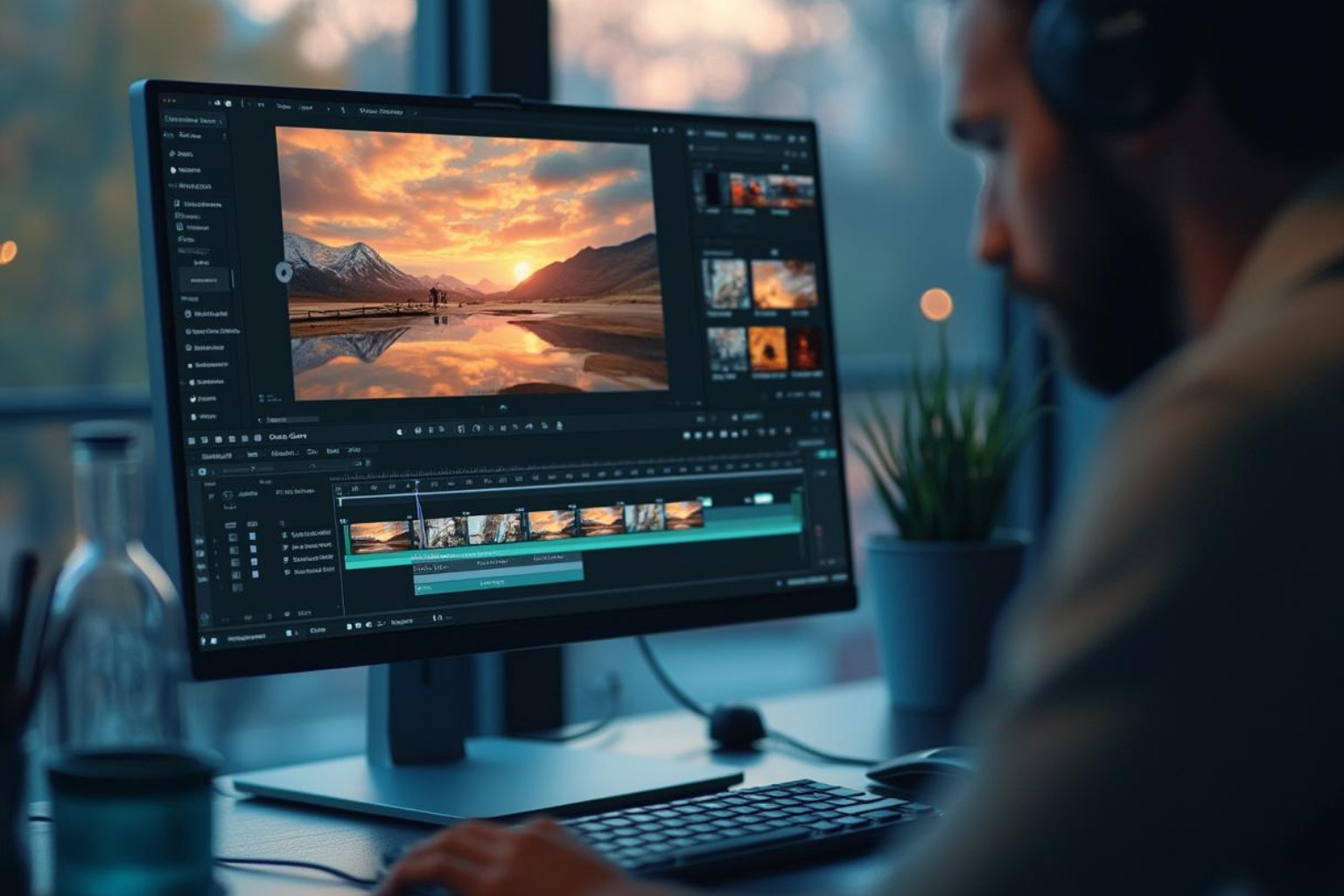 desktop screen showing video editing software interface - a guide to video marketing for real estate
