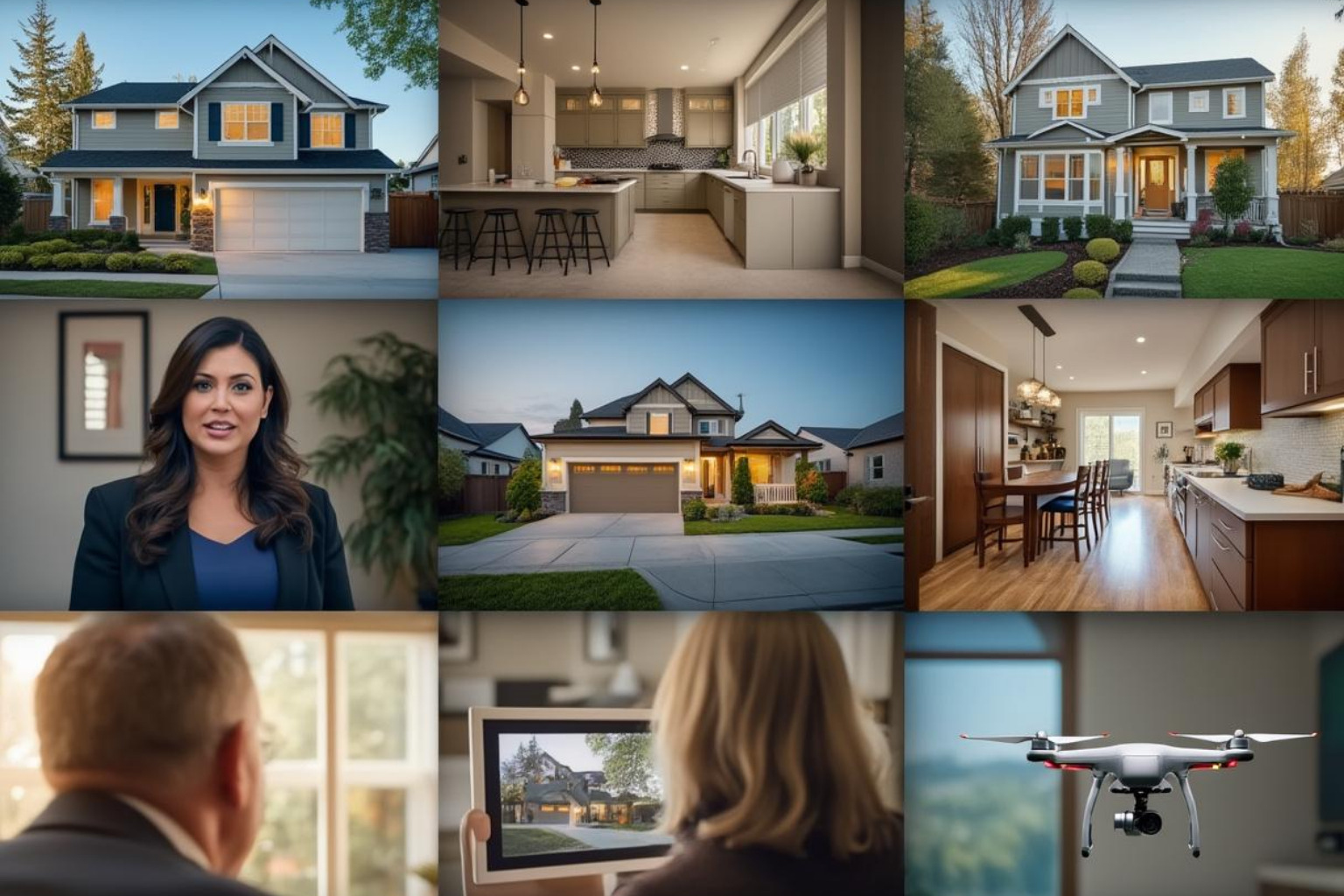 collage showing different types of real estate videos - a guide to video marketing for real estate