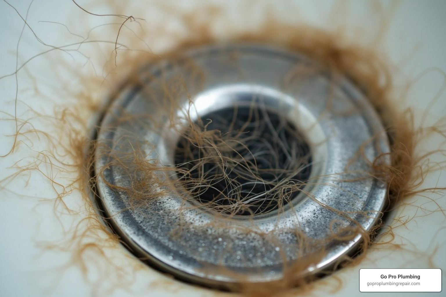 A drain screen catching hair - drain cleaning
