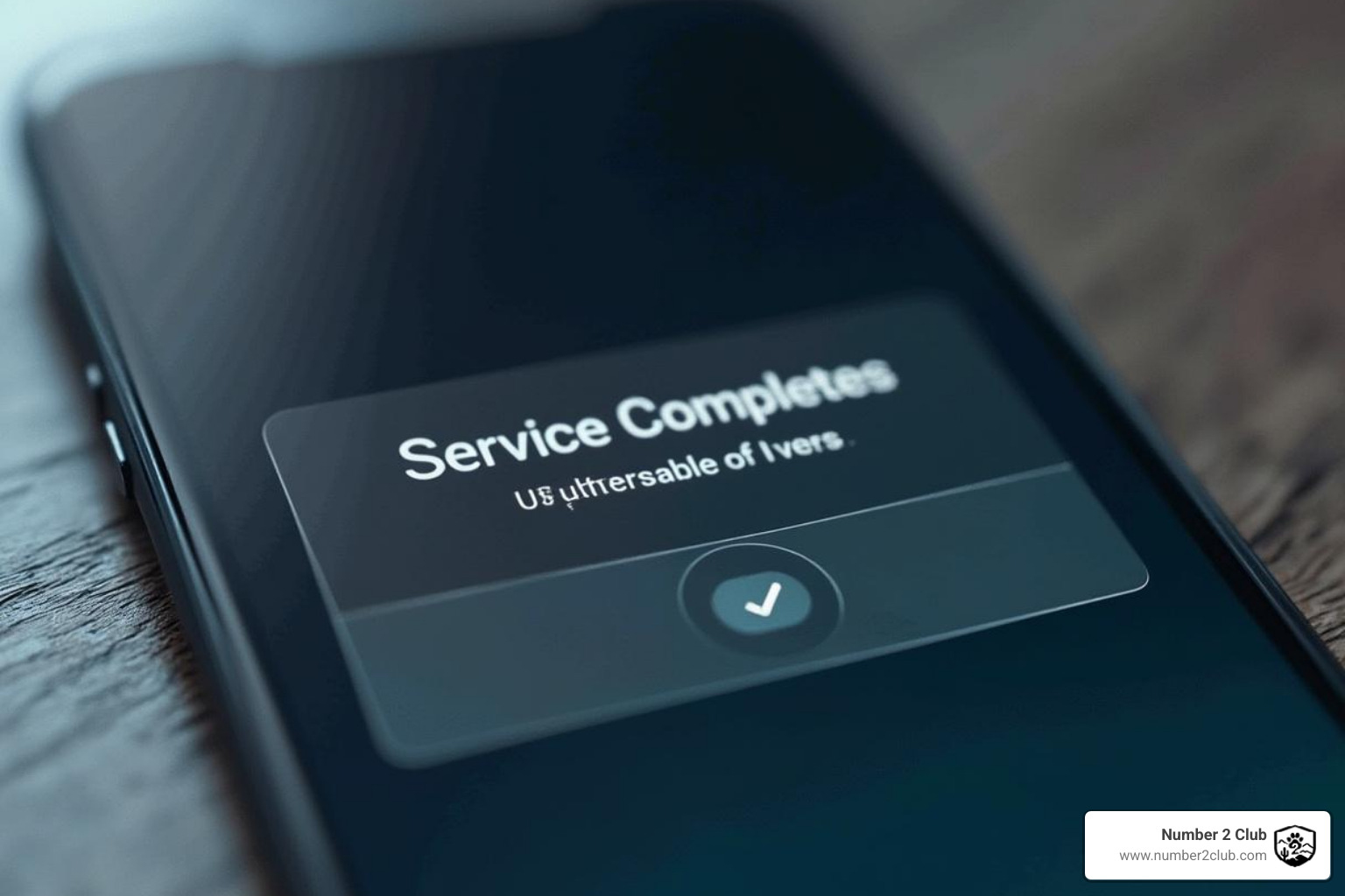 Service completion notification on a smartphone - dog poop picker upper service near me