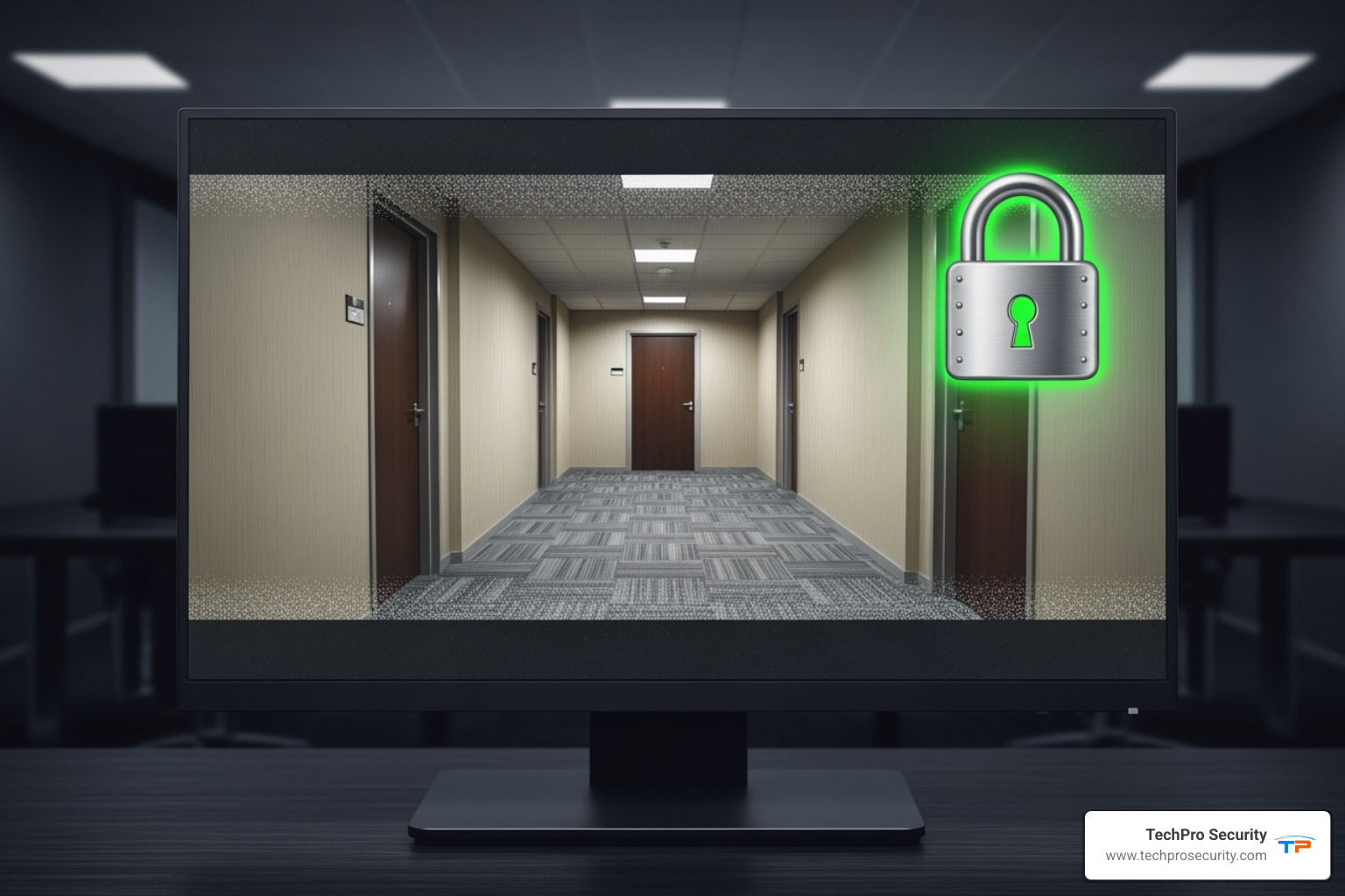 A padlock icon overlaid on a video feed stream. - cloud storage camera