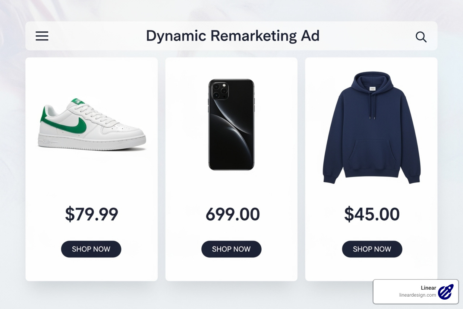 image of a dynamic remarketing ad showing specific products a user viewed - google ads remarketing