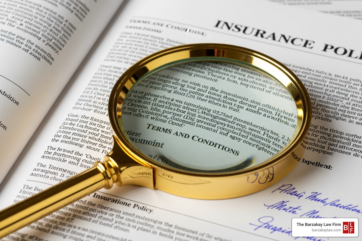 an insurance policy document with a magnifying glass over it - lyft hit and run