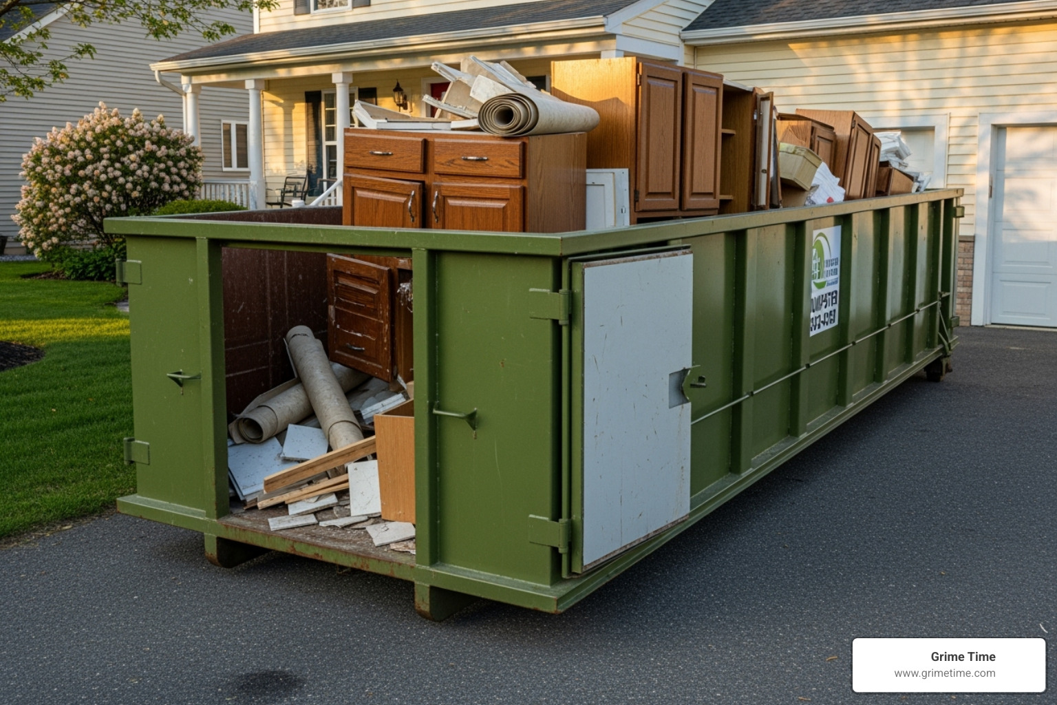 20-yard dumpster being used for a kitchen remodel project - 20 yard dumpster rental
