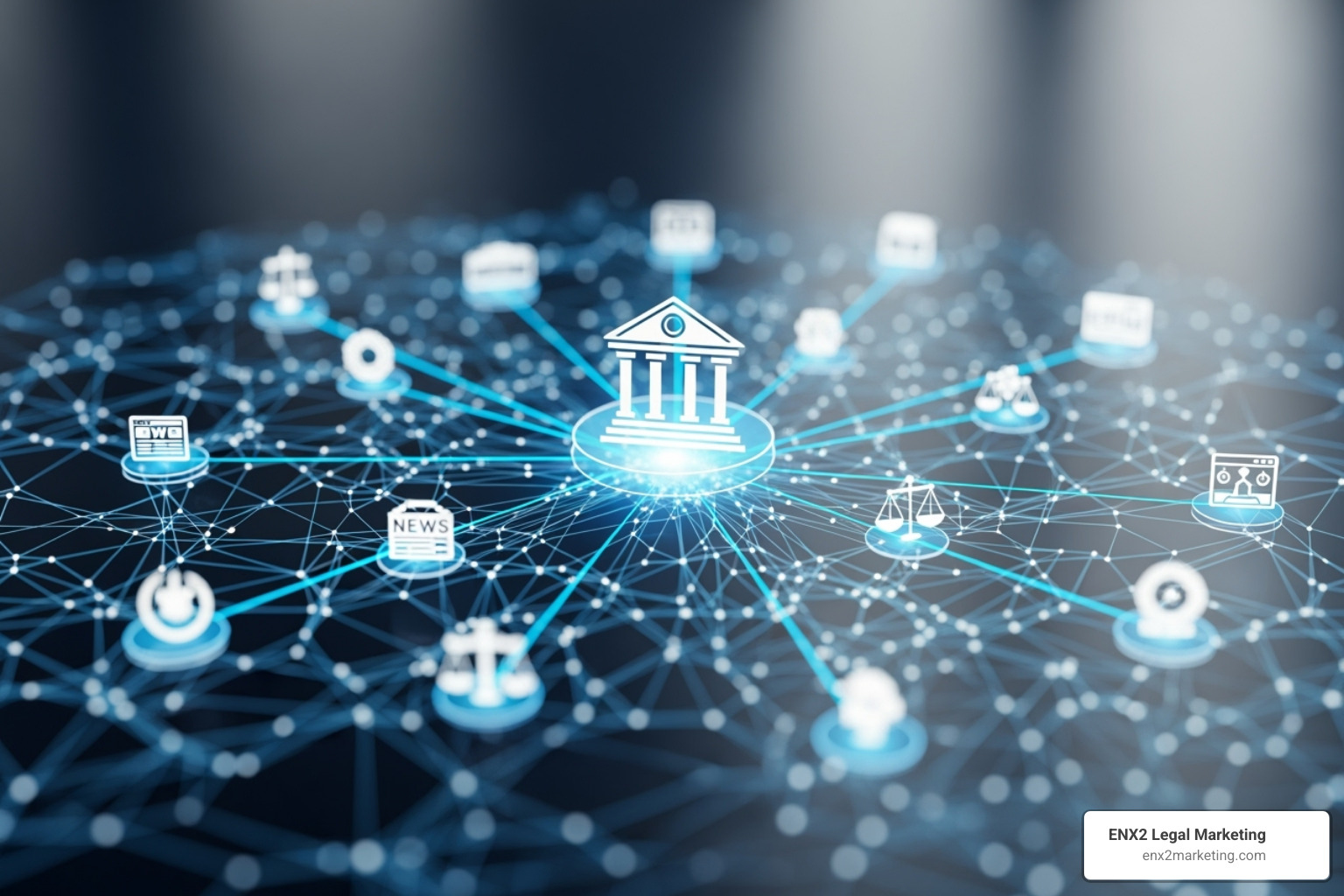 A balance scale weighing one large "Quality Link" gold coin against a pile of small "Quantity Links" pebbles, with the quality side weighing more - law firm backlinks